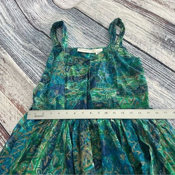 Other Vintage Paris Sports Club 100% Cotton Midi Blue and Green Fl Size M / US 6-8 / IT 42-44 - 6 Thumbnail
