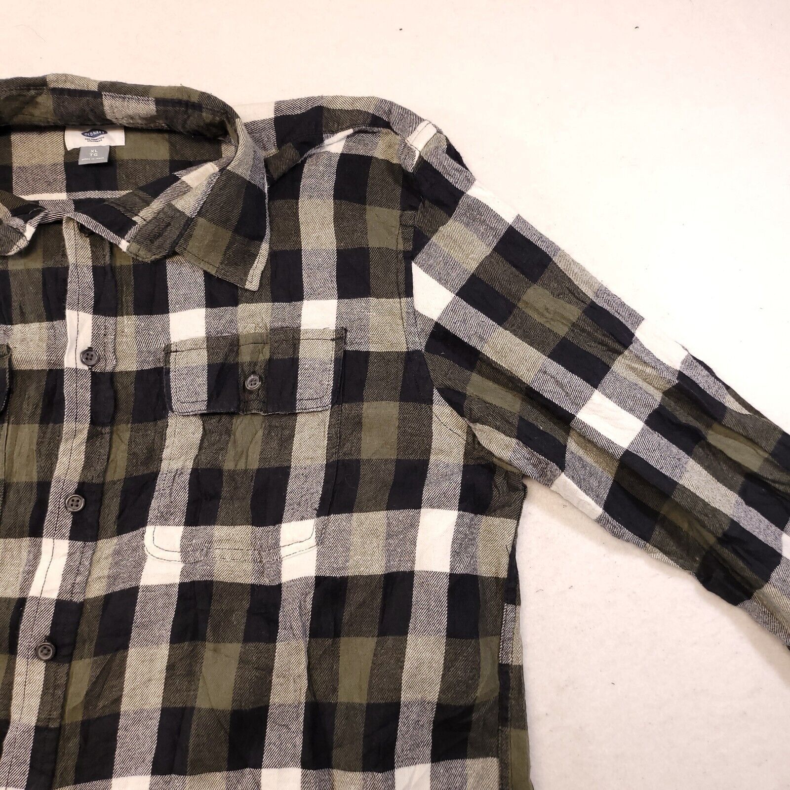 Old Navy Old Navy GIngham Flannel Shirt Mens Size XL Green Black Size US XL / EU 56 / 4 - 5 Thumbnail