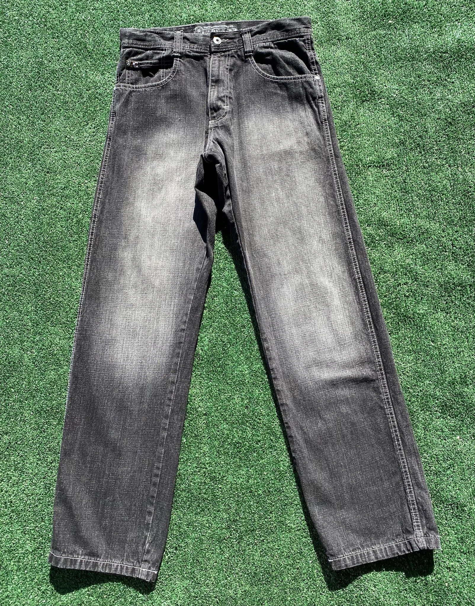 Southpole Y2K South Pole Baggy Wide Leg Red Tab Black Jeans 39