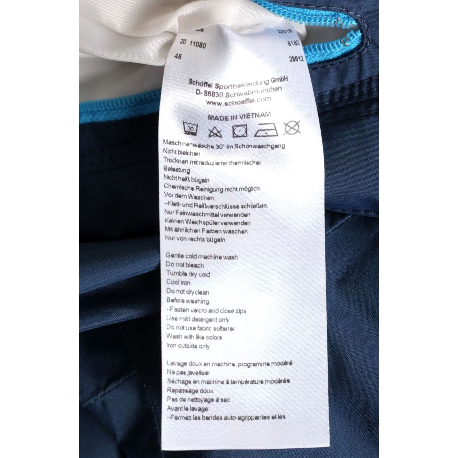 Vintage SCHOFFEL Marcella Jacket Women EU 36 UK 10 Hooded Waterproof Blue Regular Size 36, Women, Jacket, Breathable, All Seasons, MJ5661 Size XS / US 0-2 / IT 36-38 - 7 Thumbnail