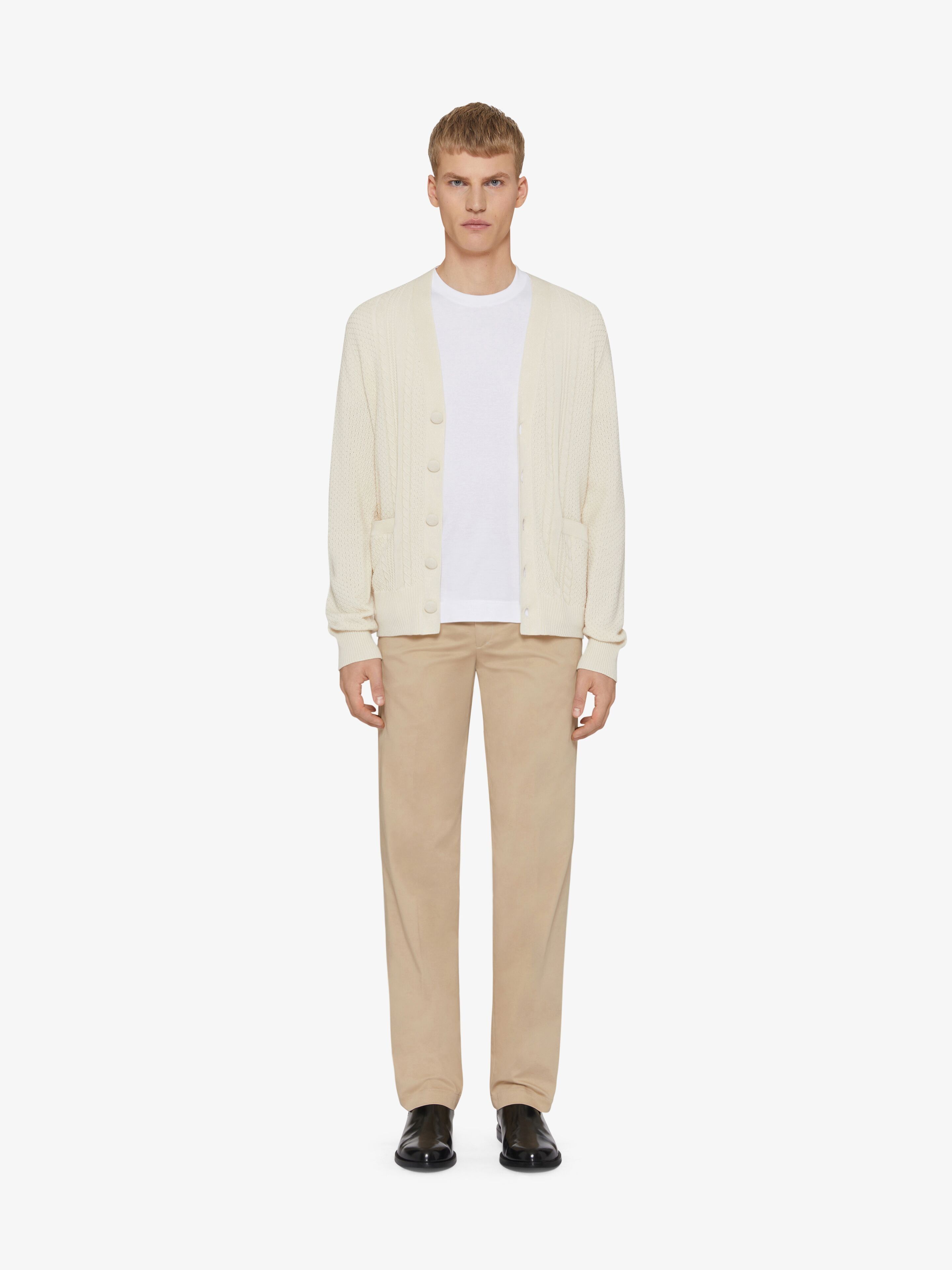 Givenchy o1w1db10925 V-Neck Cardigan With Pockets in Ivory Size US XL / EU 56 / 4 - 2 Thumbnail