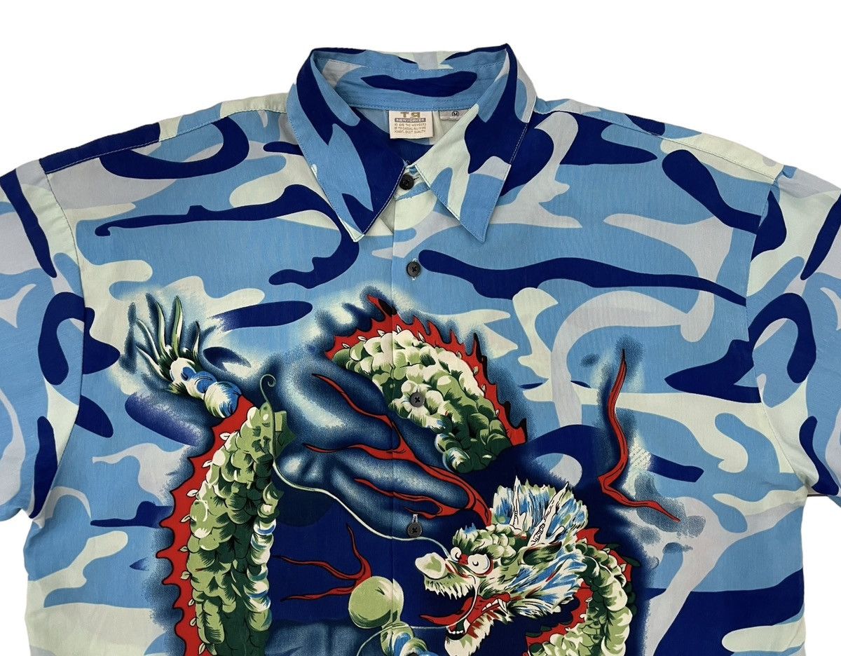 Japanese Brand Sukajan button up tee all overprint camo motif dragon Size US M / EU 48-50 / 2 - 4 Thumbnail