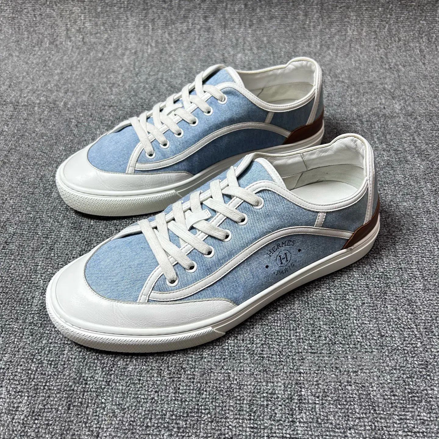 Hermes Hermes Denim Canvas Sports Shoes Blue| Size US 11 / EU 44 - 1 Thumbnail