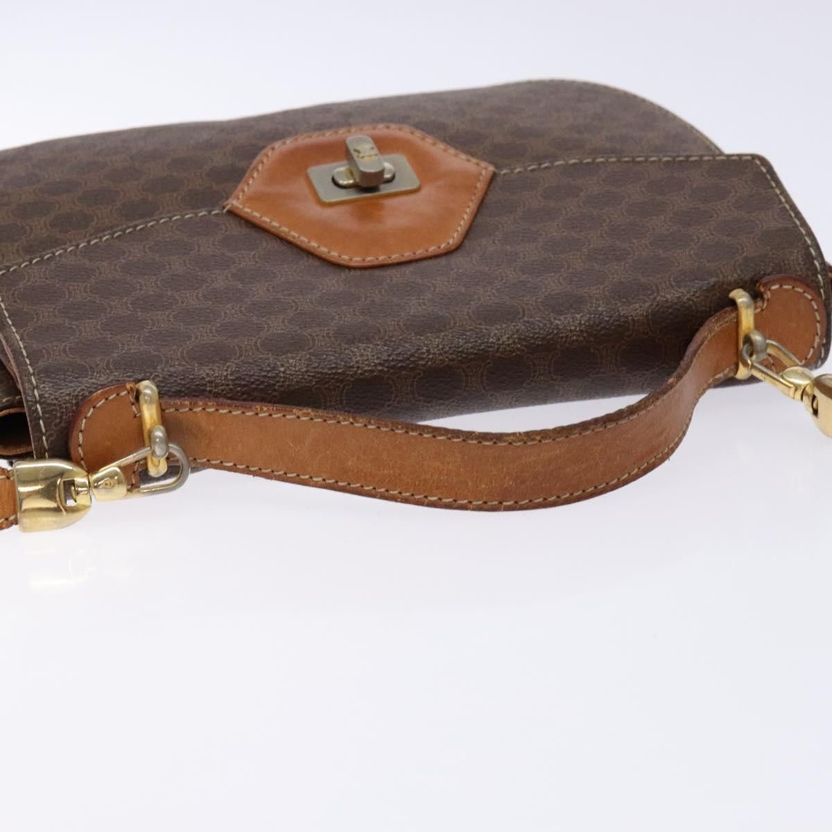 Celine CELINE Macadam Canvas Hand Bag Pvc Leather Brown Gold Size ONE SIZE - 7 Thumbnail