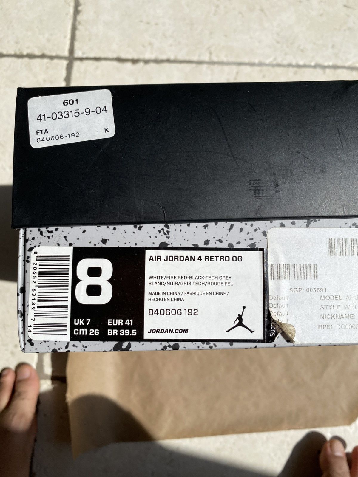 Nike Cement Jordan 4, Sz 8 Size US 8 / EU 41 - 8 Thumbnail