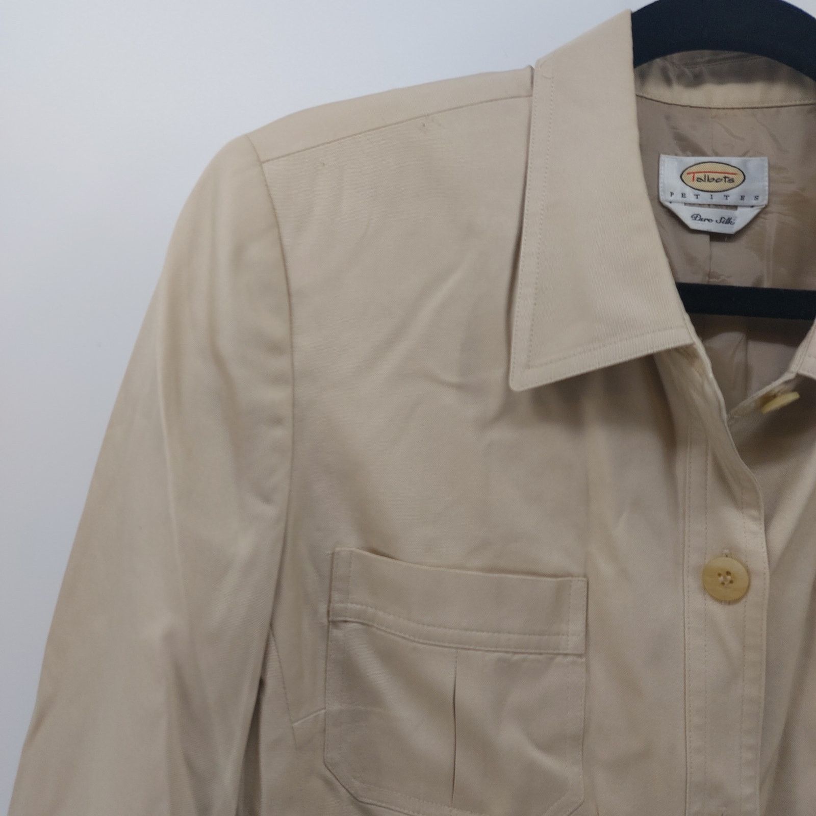 Other Talbots Petites Beige Pure 100% Silk Jacket Career M? Size M / US 6-8 / IT 42-44 - 8 Thumbnail
