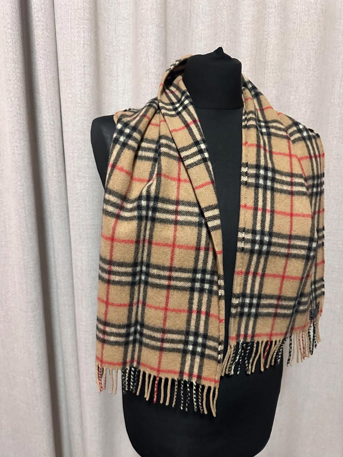 Burberry Authentic Vintage Burberry Scarf Wool Nova Check Beige Size ONE SIZE - 3 Thumbnail
