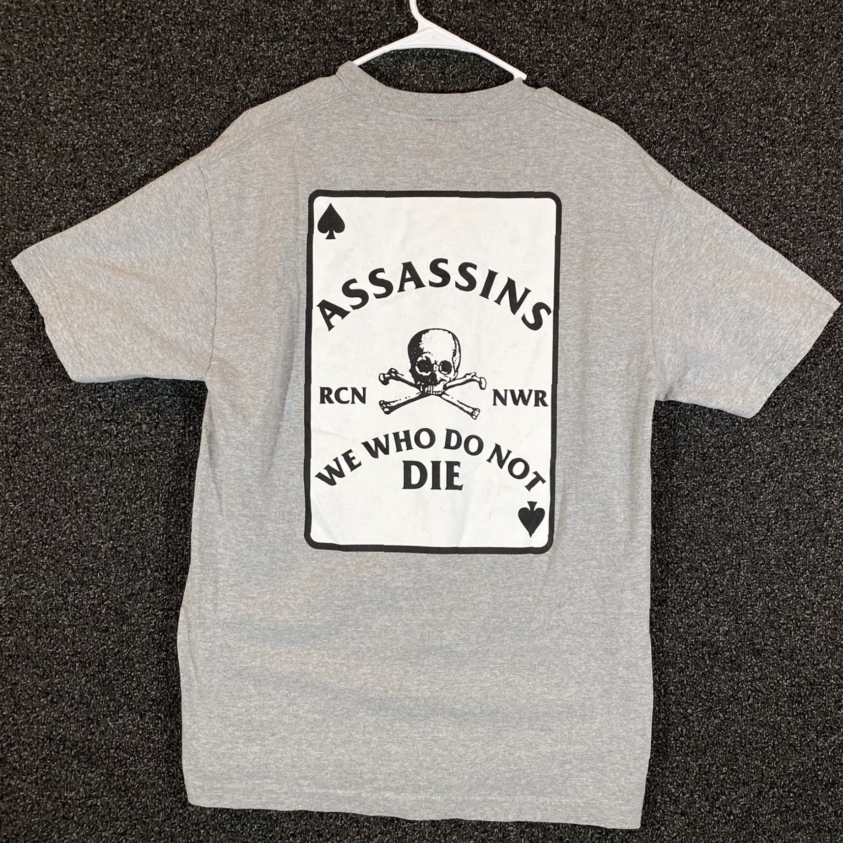 Vintage New World Republic Shirt Mens Large Gray Spade Assassins NWR Size US L / EU 52-54 / 3 - 7 Thumbnail