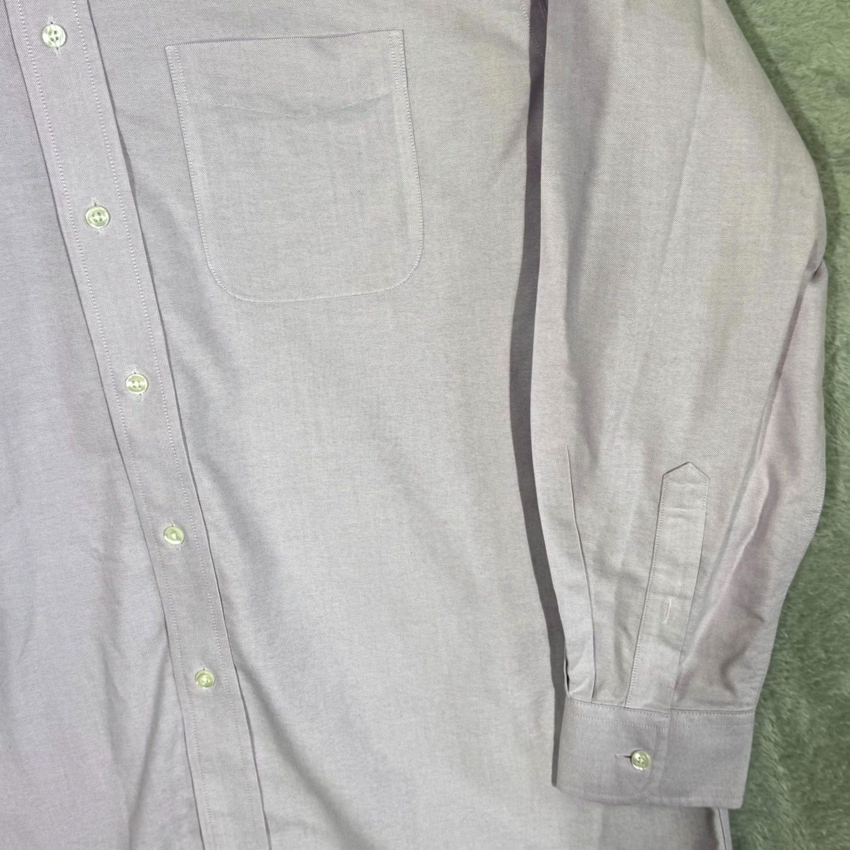 Roundtree & Yorke Gold Label Dress Shirt Mens Long Sleeve 16x34 Light Purple 100% Cotton Formal Shirt Size 42R - 5 Thumbnail