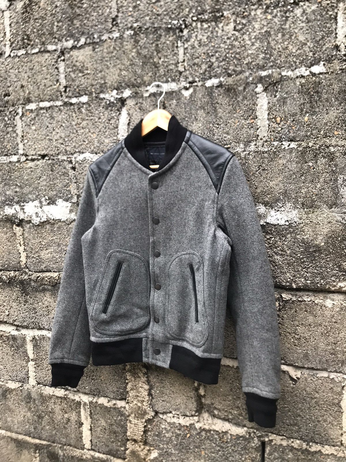 NANO universe 🔥Nano Universe Black Leather Button Varsity Jacket Size US S / EU 44-46 / 1 - 3 Thumbnail