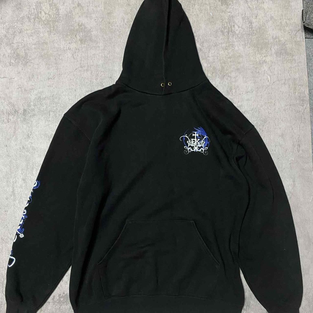 Fruit Of The Loom Black and blue Chrome Hearts hoodie #grunge Size US XL / EU 56 / 4 - 1 Thumbnail
