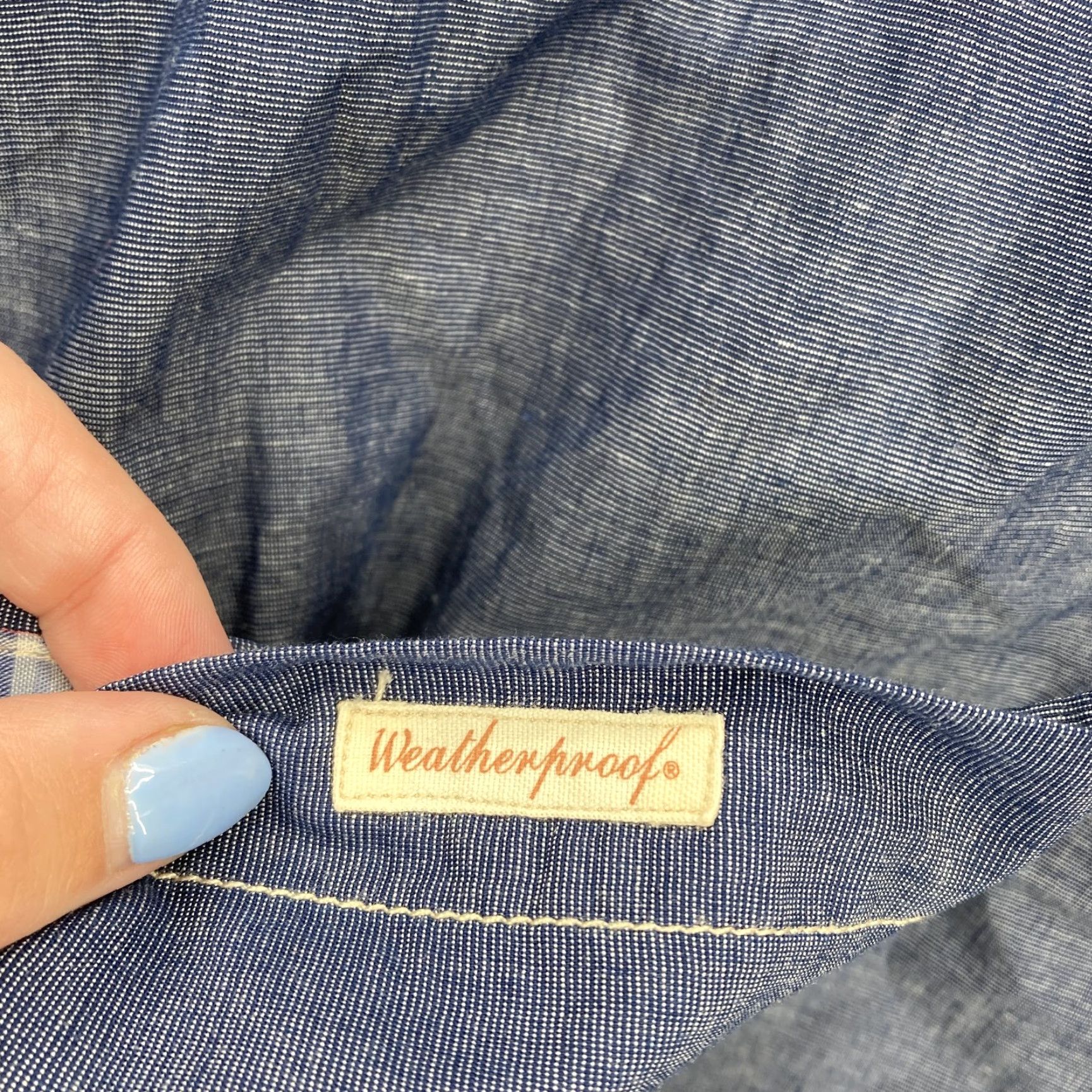 Weatherproof Weatherproof Shirt Mens 3XL Navy Blue Short Sleeve Button Up Pockets Vintage Style Classic Weatherproof Vintage branding Size US XXL / EU 58 / 5 - 7 Thumbnail