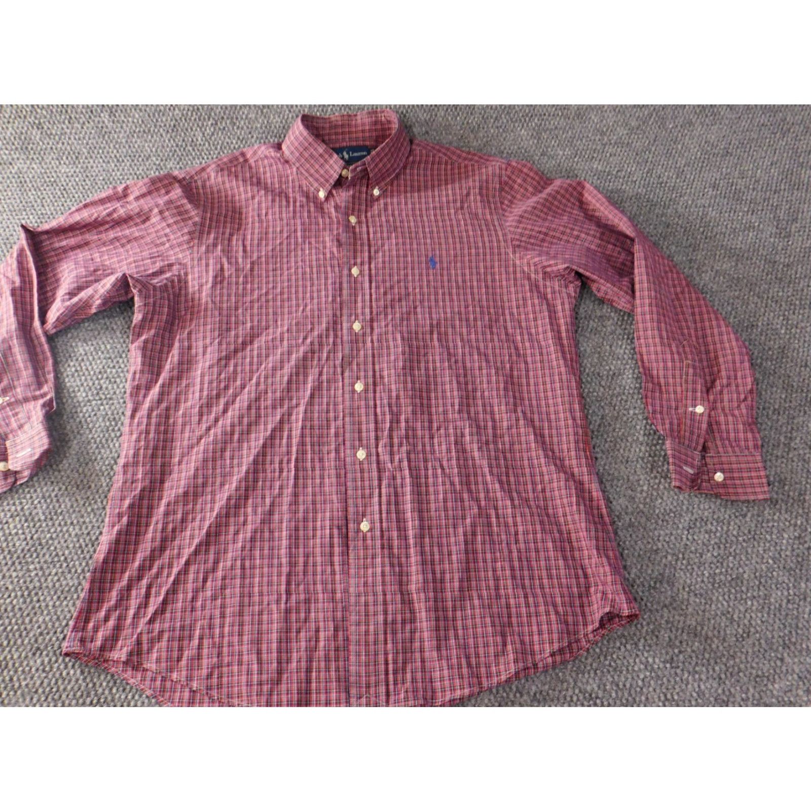 Ralph Lauren Ralph Lauren Mens Shirt Long Sleeve Red Plaid Button Up Custom Fit Pony Logo Size US L / EU 52-54 / 3 - 4 Thumbnail