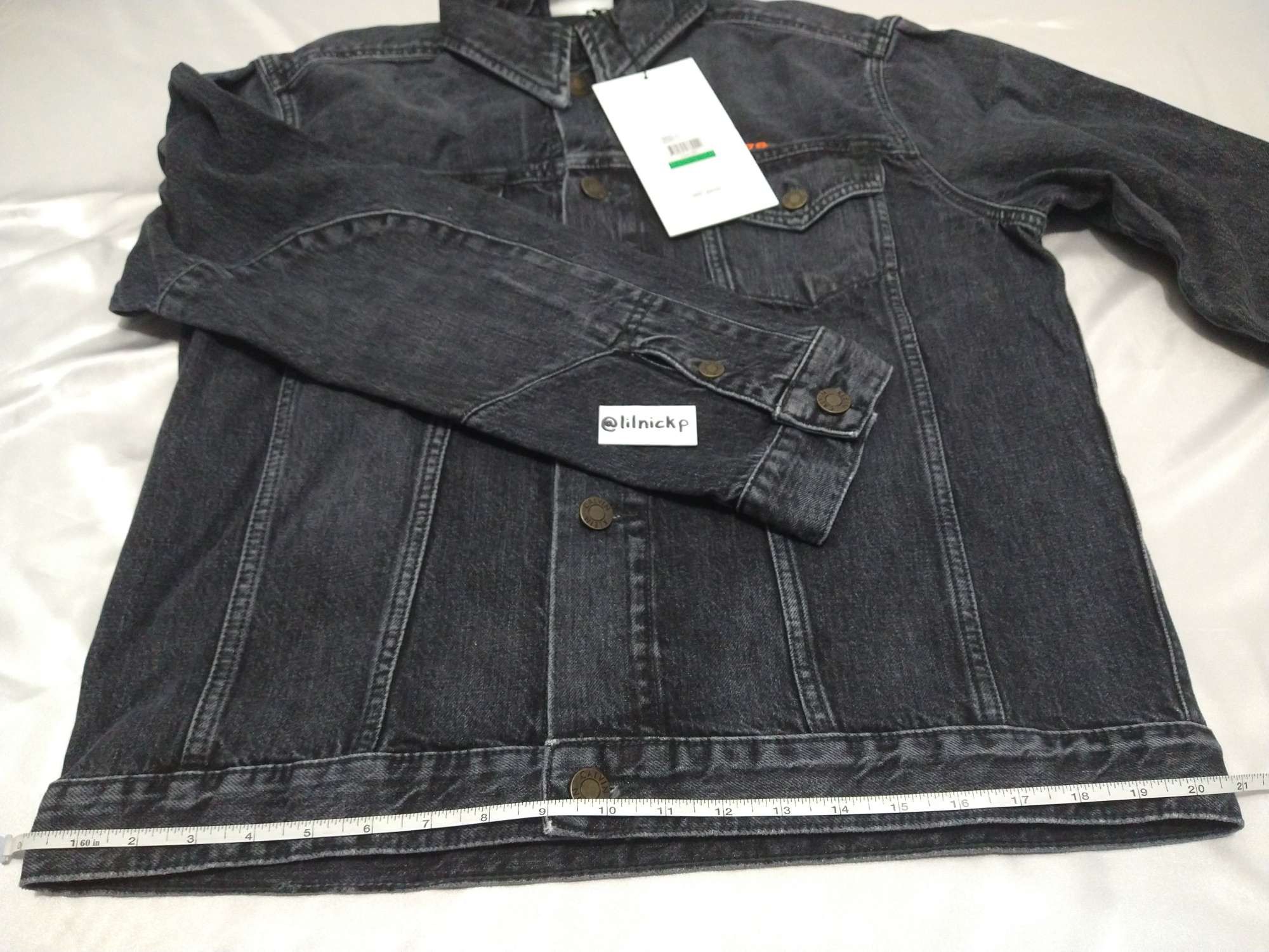 Calvin Klein 205W39NYC EST. 1978 Comet Grey Denim Trucker Jacket Size US L / EU 52-54 / 3 - 9 Thumbnail