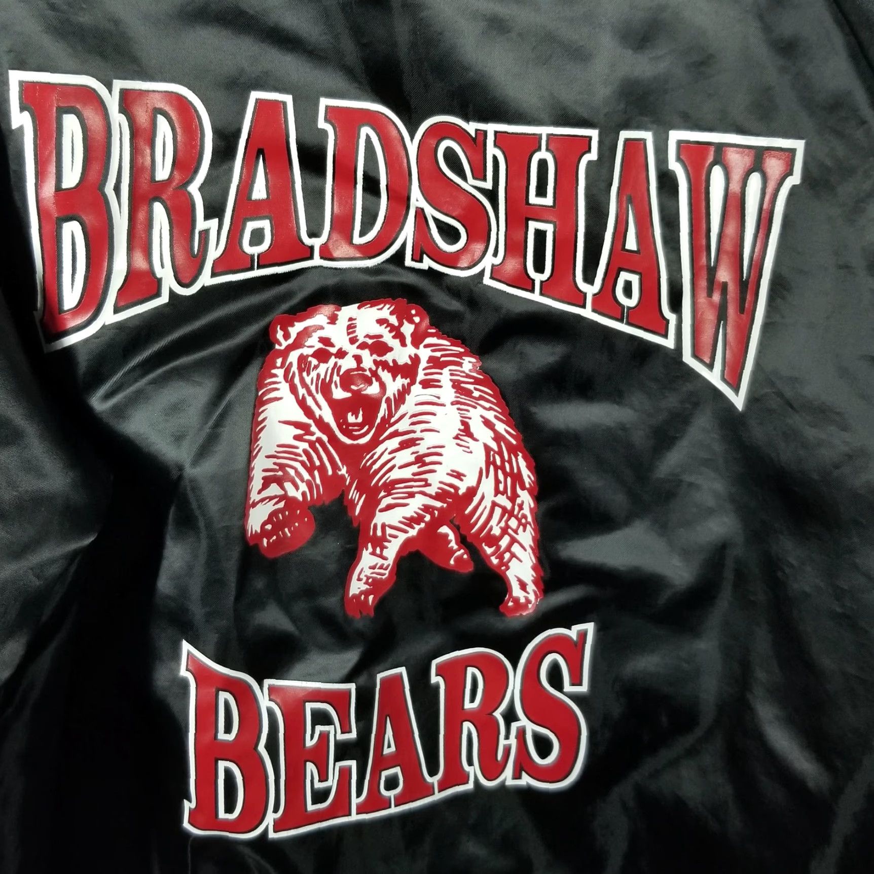Vintage VINTAGE Nasco Black Satin Bomber Jacket Men Large 90s Bradshaw Bears Army Music Size US L / EU 52-54 / 3 - 2 Thumbnail