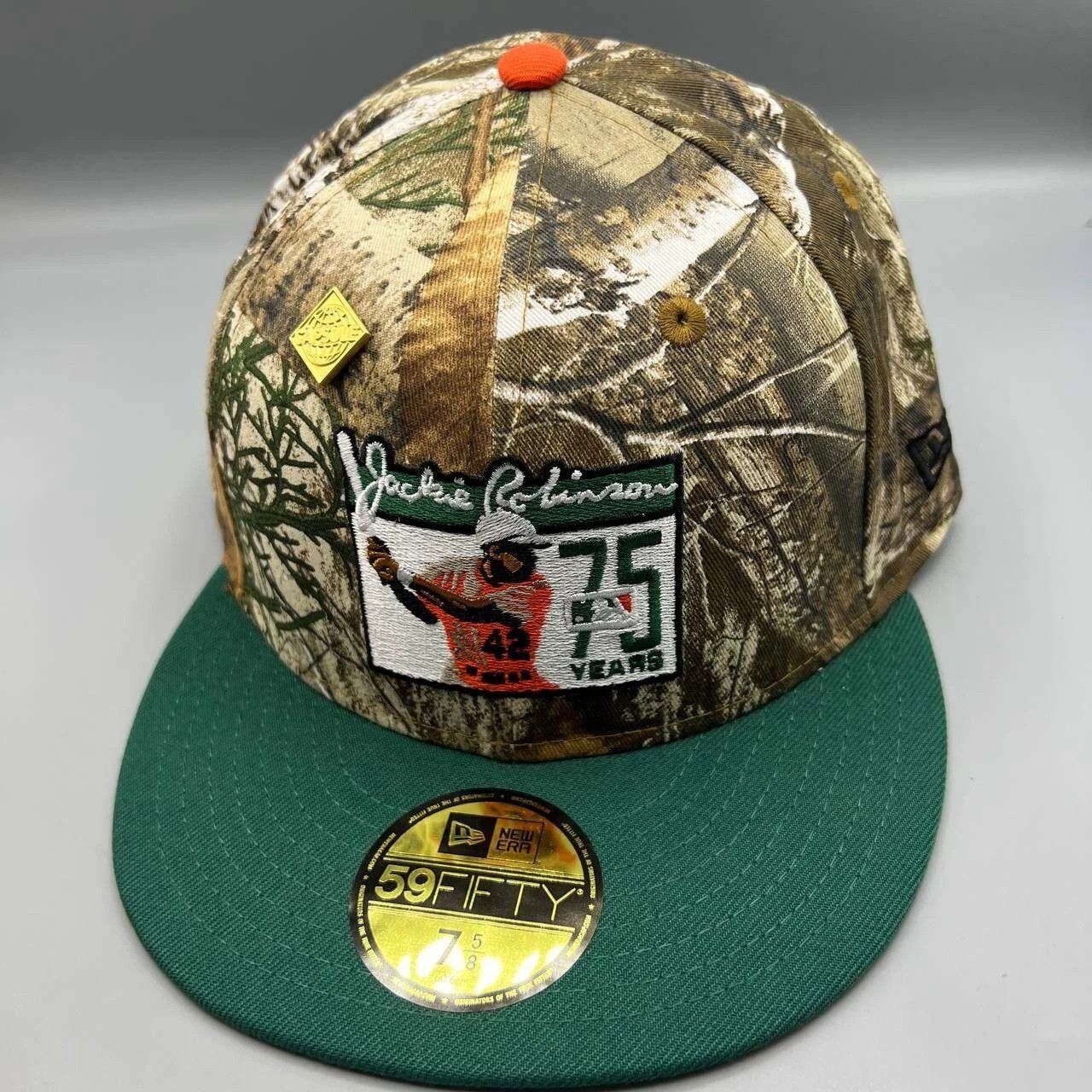 New Era Jackie Robinson #42 Dodgers Hat Men 7 5/8 Realtree Fitted Size ONE SIZE - 7 Thumbnail