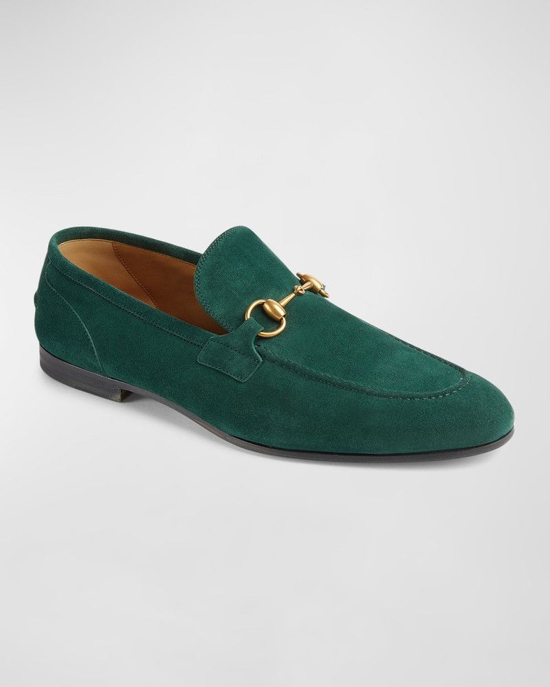 Gucci os11x0226 Jordaan Suede Bit Loafers in Green Size US 9.5 / EU 42-43 - 2 Thumbnail