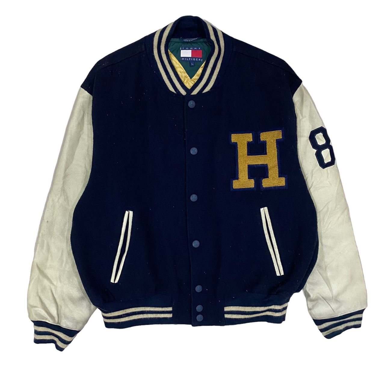 Tommy Hilfiger Vintage Tommy Hilfiger Wool Leather Varsity Jacket Size US L / EU 52-54 / 3 - 2 Thumbnail