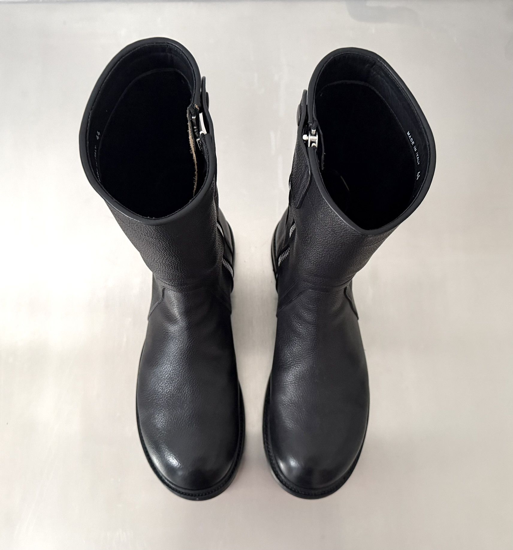 Rick Owens Rick Owens Black Leather Zip Boots EU44 / UK10 Size US 11 / EU 44 - 15 Thumbnail