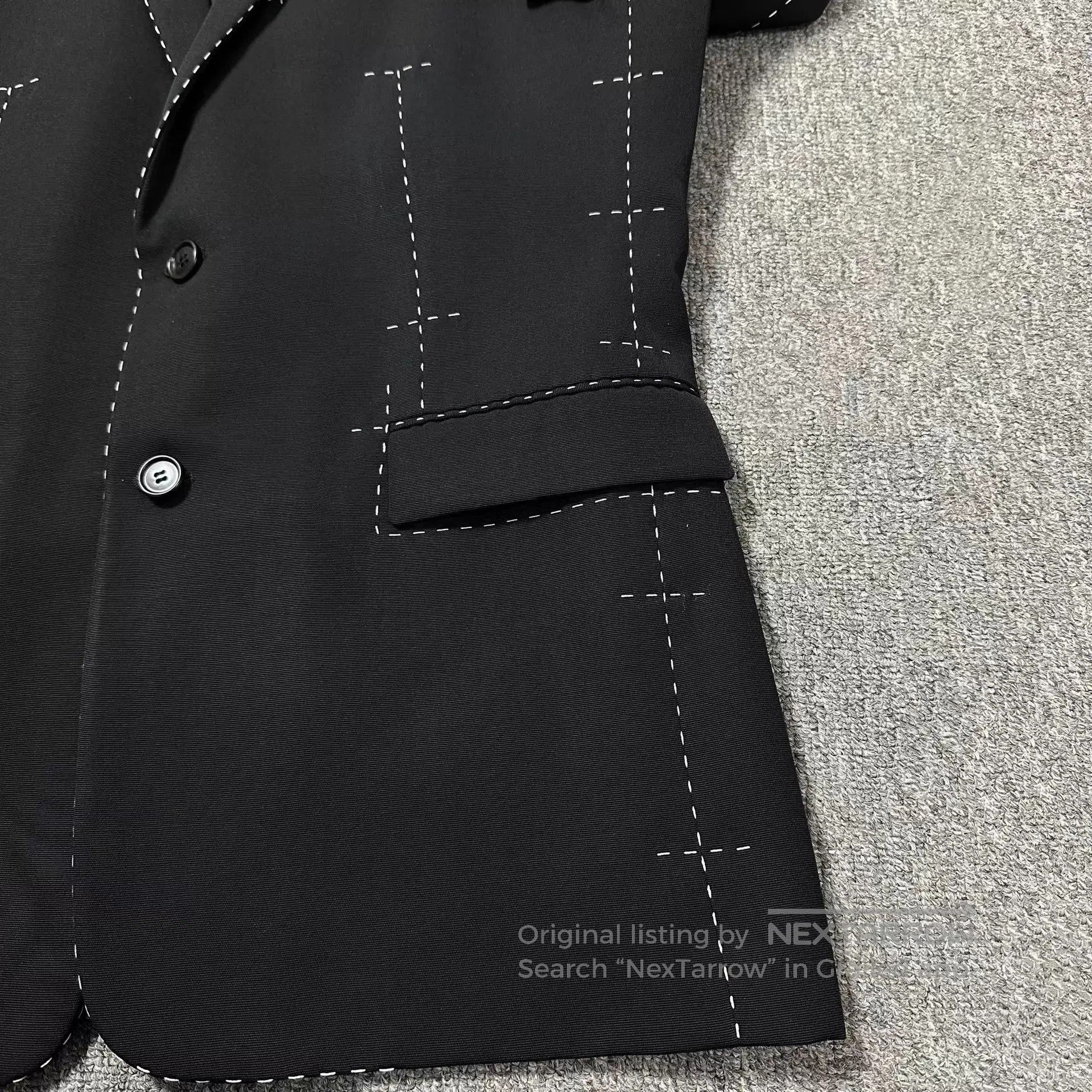 Dior Black Blazer with White Stitch Detailing. Size US M / EU 48-50 / 2 - 4 Thumbnail