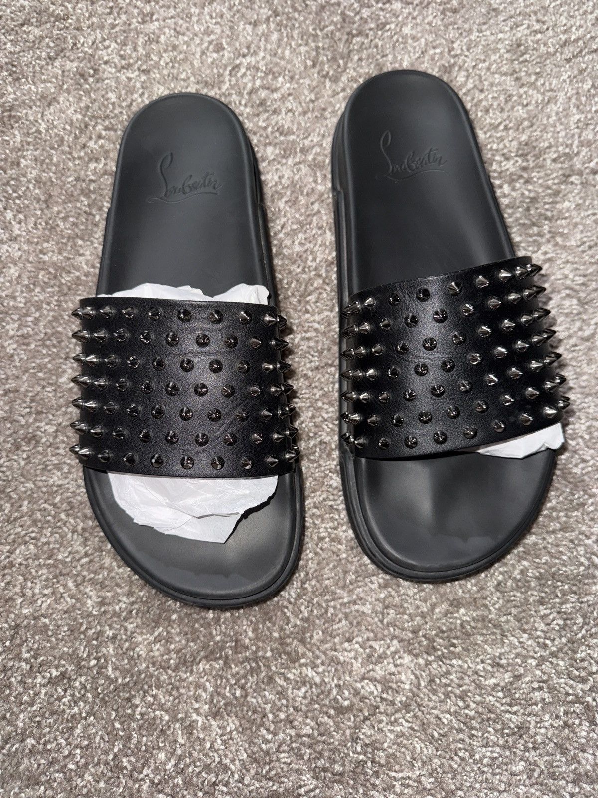 Marni Black Fur Mule Slides