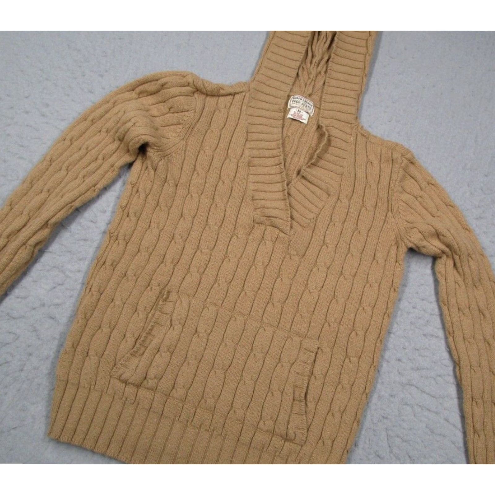 Ralph Lauren Ralph Lauren Polo Jeans Cable Knit Pullover Sweater Womens Medium Beige Hoodie Size M / US 6-8 / IT 42-44 - 2 Thumbnail
