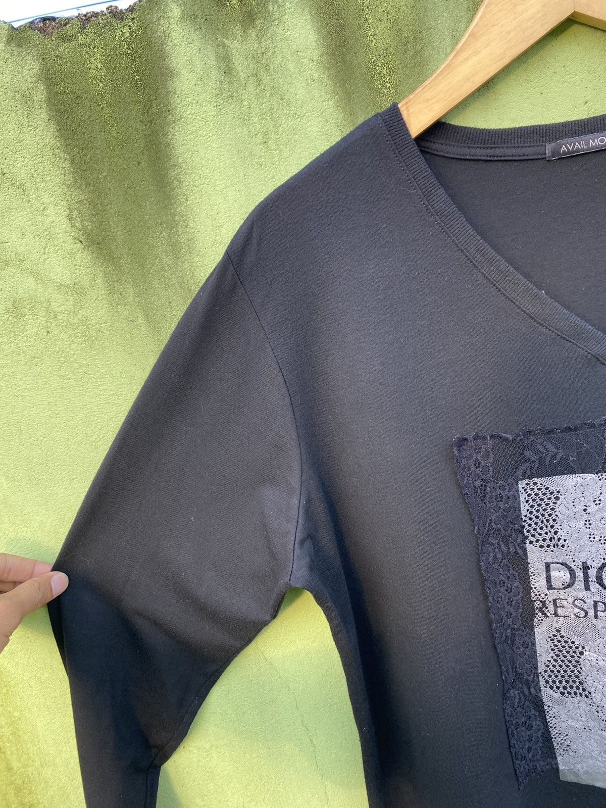 Japanese Brand Avail Mode Black Longsleeve “Dignity Respectable” Lace Patch Size 4XL / US 24-26 - 3 Thumbnail