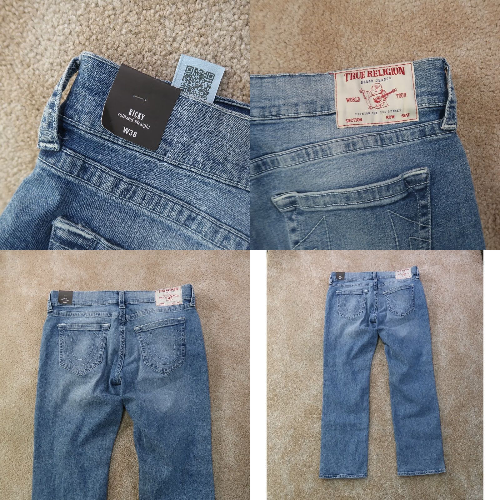 True Religion TRUE RELIGION Ricky Relaxed Straight Jeans Men 38x32 Blue Denim New with Tags Relaxed Straight Jeans 38x32 Men Blue Denim (N/A) Size US 38 / EU 54 - 8 Thumbnail