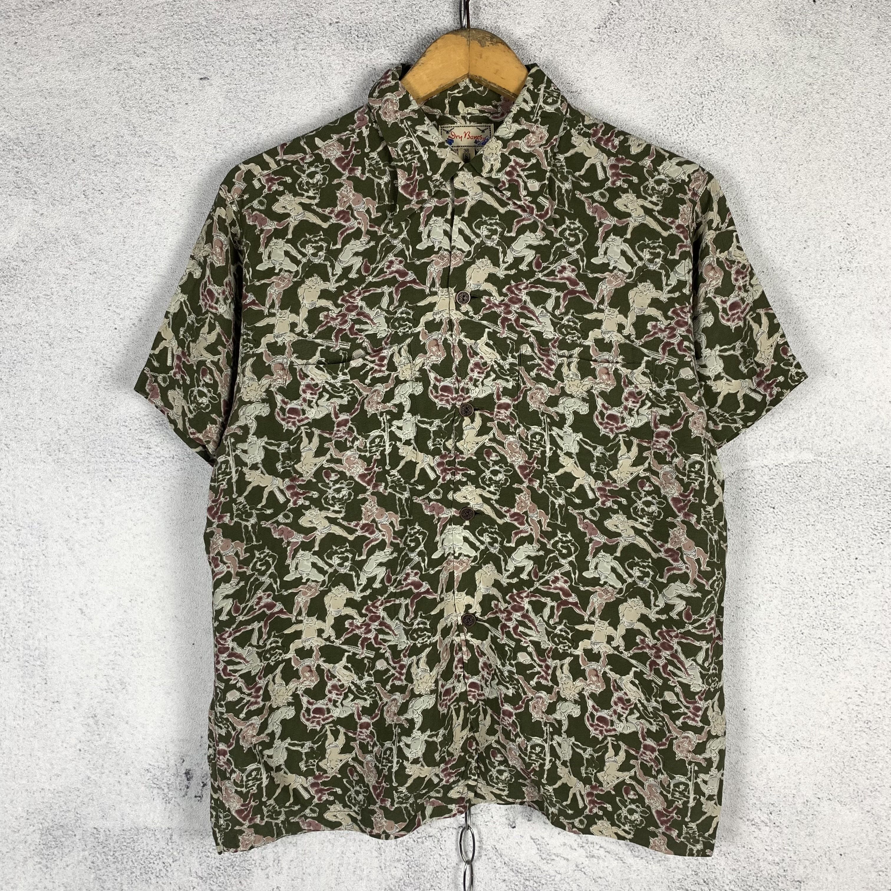 Dry Bones Oni Demon Japanese Button Up Shirt