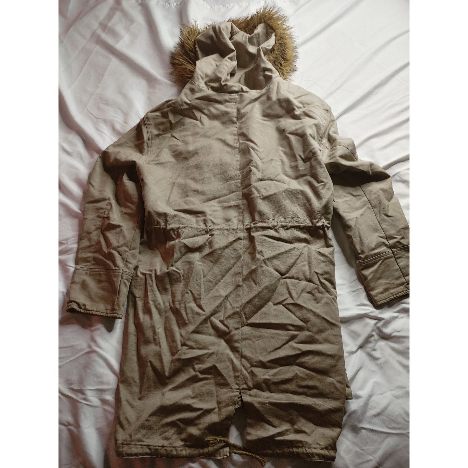 Liz Claiborne Liz Claiborne canvas parka coat with fur hood, XL, khaki Size XL / US 12-14 / IT 48-50 - 2 Thumbnail