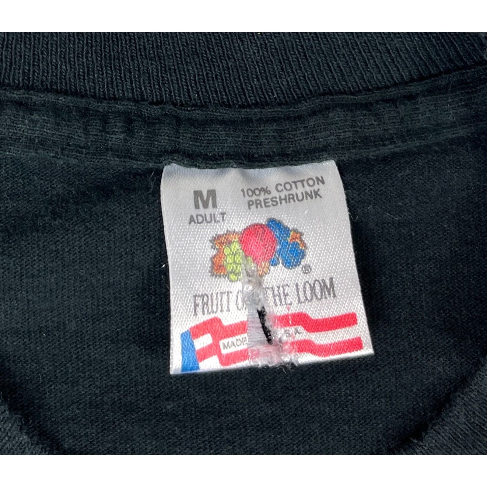 Fruit Of The Loom Vintage Fruit of the Loom T-Shirt Embroidered Made in USA Sz M Black 90s Taos New Mexico Cotton Short Sleeve Crew Neck Unisex Adults Logo Moon? Size US M / EU 48-50 / 2 - 5 Thumbnail