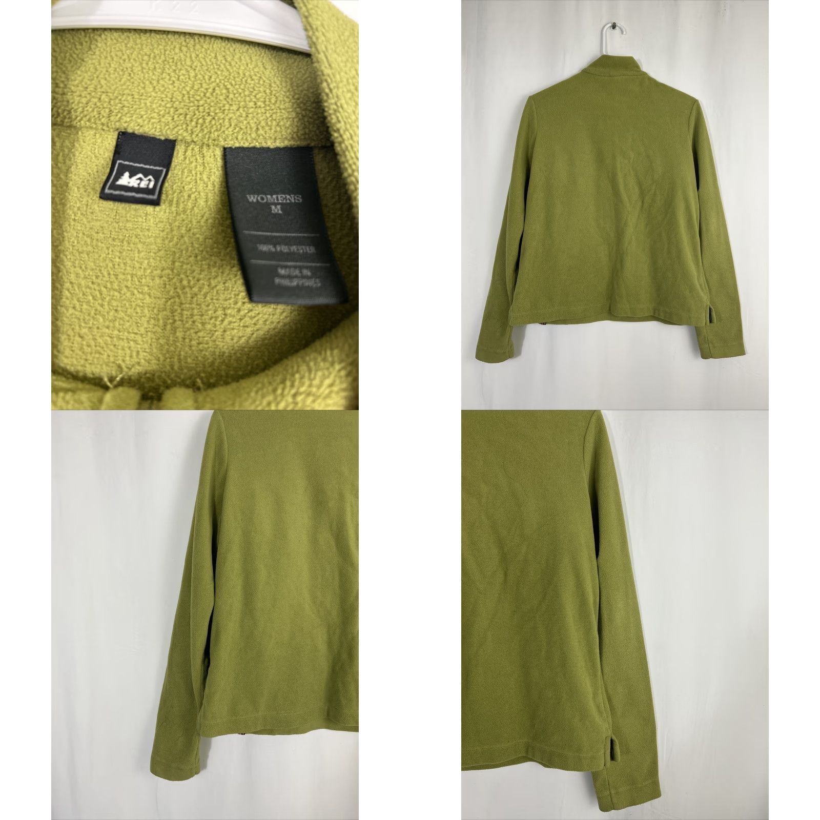 Vintage REI Pullover 1/4 Zip Fleece Green Womens Medium Outdoor Casual Long Sleeve Size M / US 6-8 / IT 42-44 - 8 Thumbnail