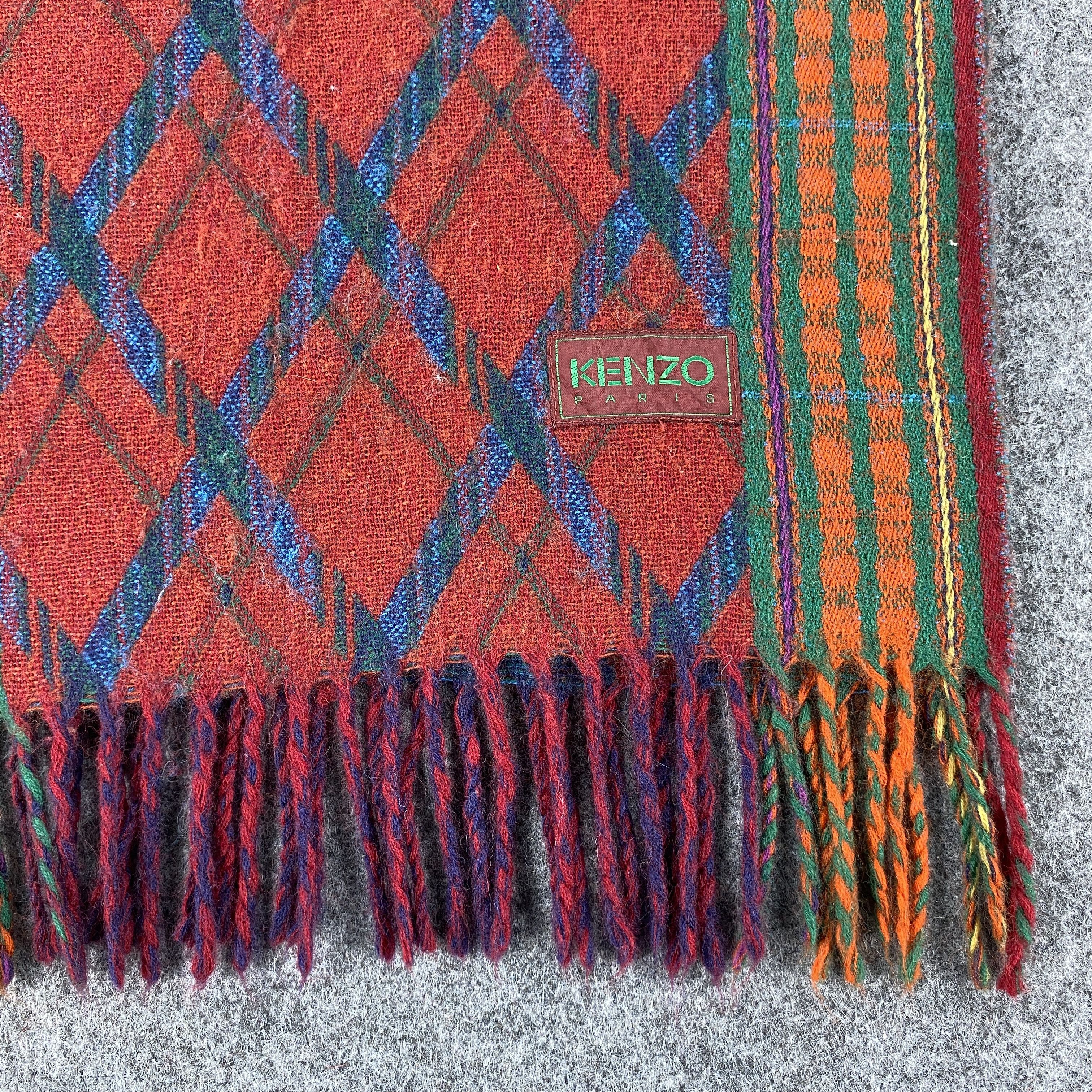 Designer × Kenzo × Vintage GF10443 Kenzo Scarf Neck Wear Muffler Nova Check Size ONE SIZE - 4 Thumbnail
