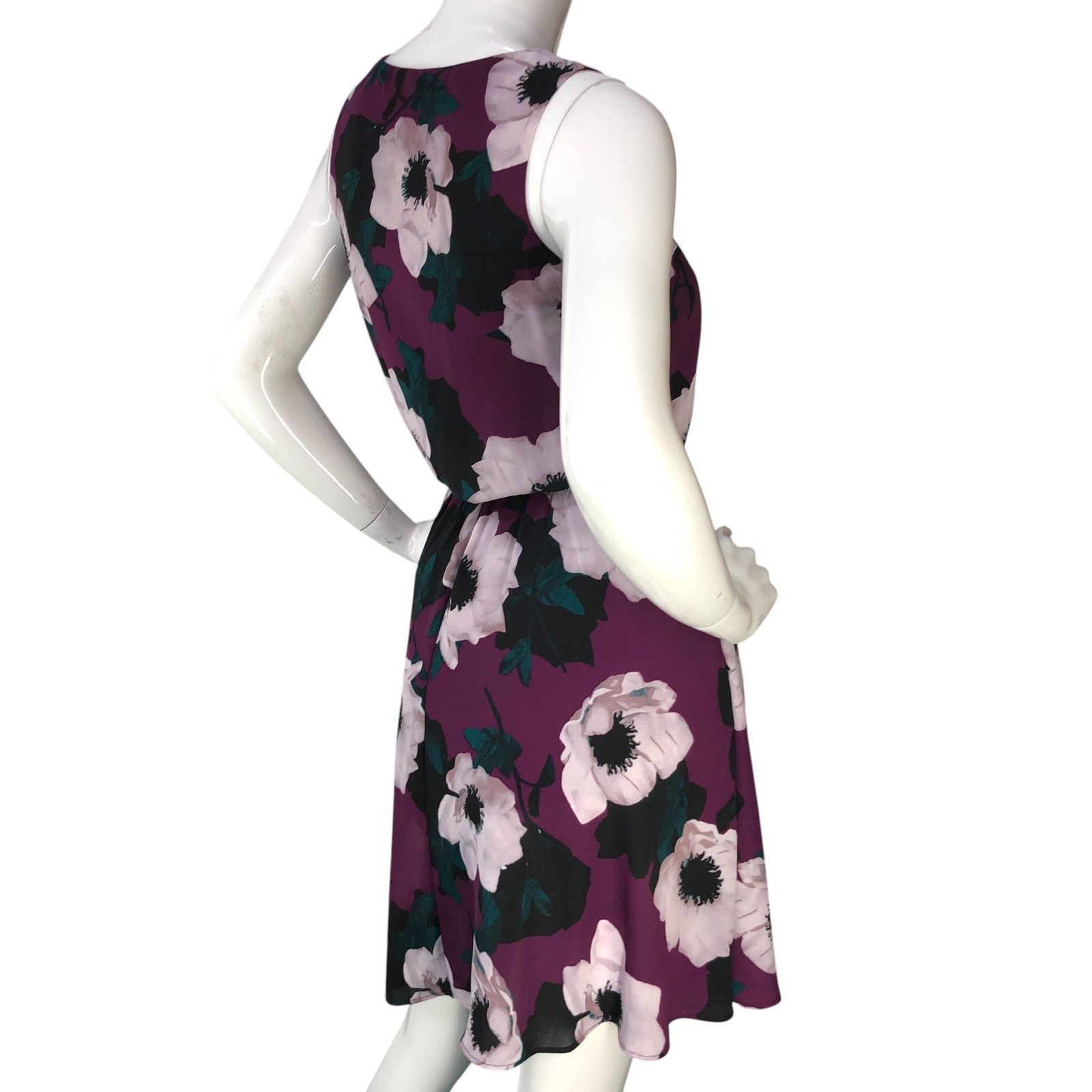 Banana Republic Banana Republic Sz XXSP Dress Sleeveless Floral Print Purple Size XXS / US 00 / IT 34 - 8 Thumbnail