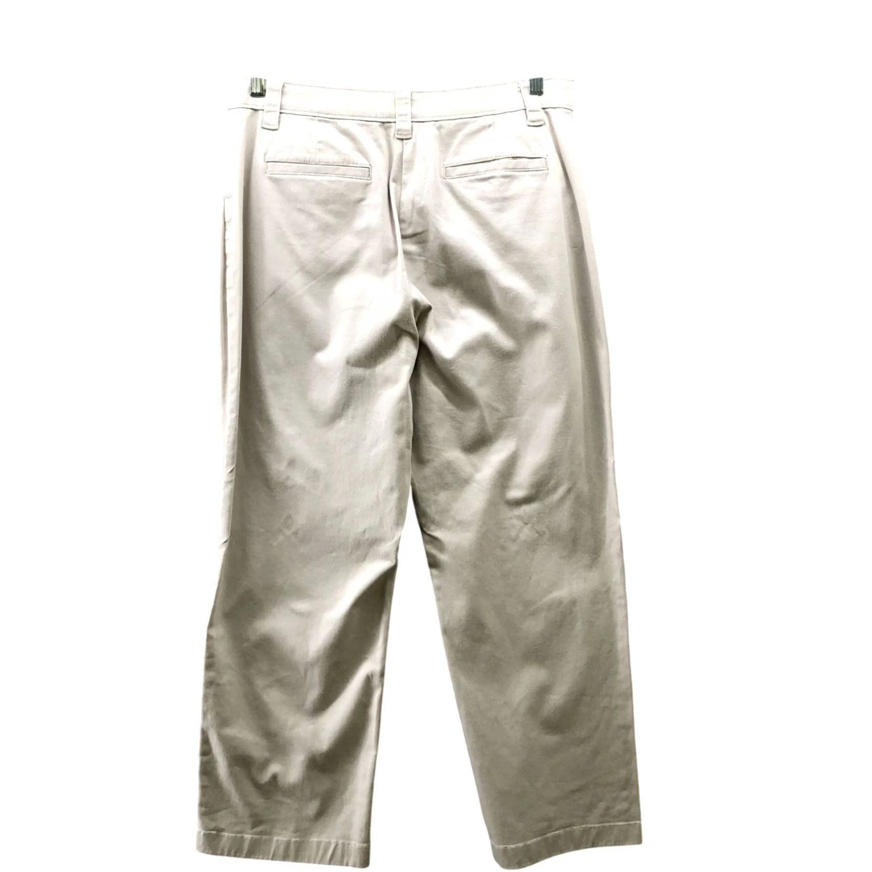 Vintage L.L. Bean Chino Pants Womens 16P Beige Straight Leg High Rise Twill Cotton Spandex Flat Front Size 38" / US 16 / IT 52 - 2 Thumbnail