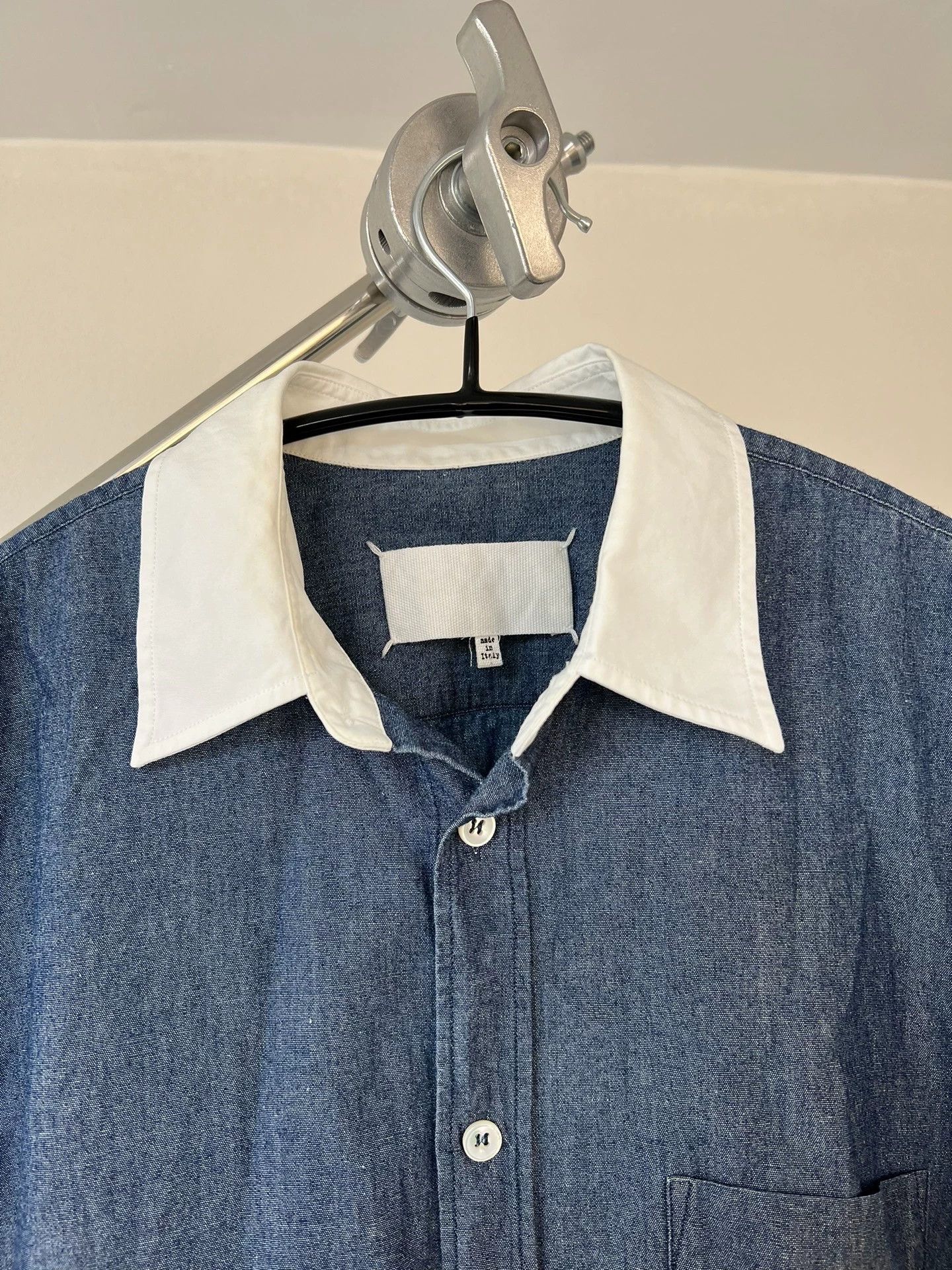 Maison Margiela Maison Margiela White Label Denim Short-Sleeve Shirt Size XS / US 0-2 / IT 36-38 - 3 Thumbnail
