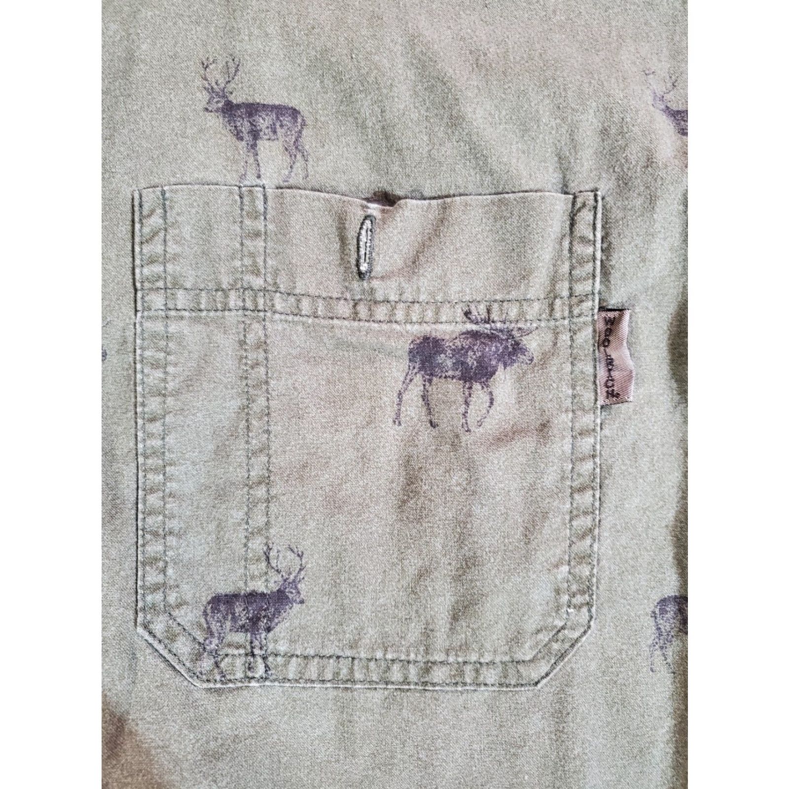 Vintage VINTAGE Woolrich SHIRT Men XL Green Elk Print 100% Cotton Flannel Button-Up Long Sleeve Size US XL / EU 56 / 4 - 5 Thumbnail