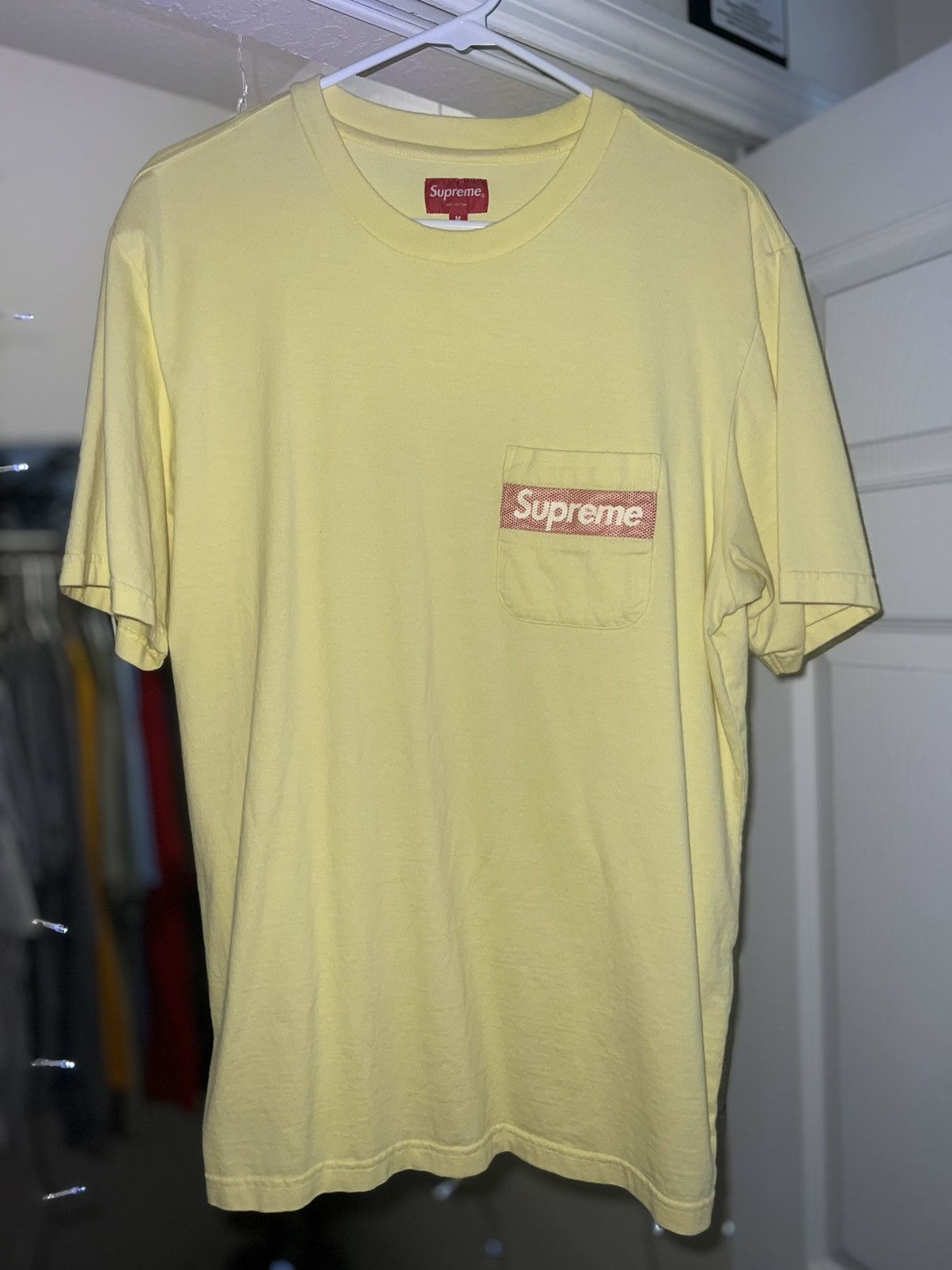 Supreme mesh stripe pocket tee deals