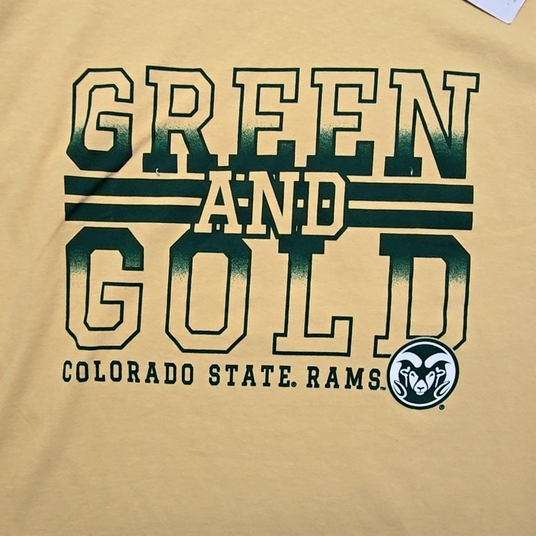 Hanes Colorado State Rams Shirt Green And Gold Tee Yellow Large Size US L / EU 52-54 / 3 - 2 Thumbnail