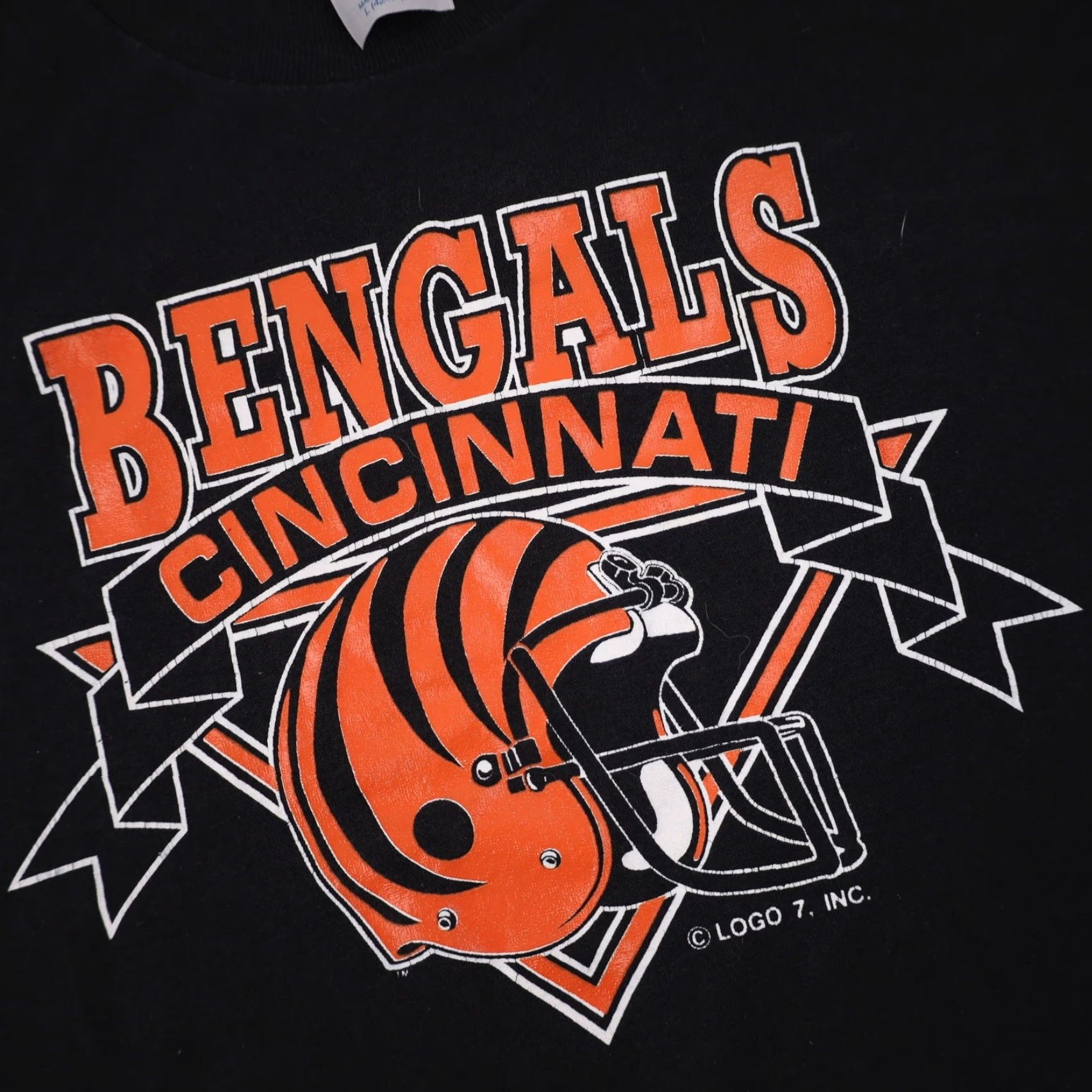 Logo 7 VINTAGE Cincinnati Bengals Logo 7 Graphic T Shirt Mens Large Black T-Shirt Size US L / EU 52-54 / 3 - 4 Thumbnail