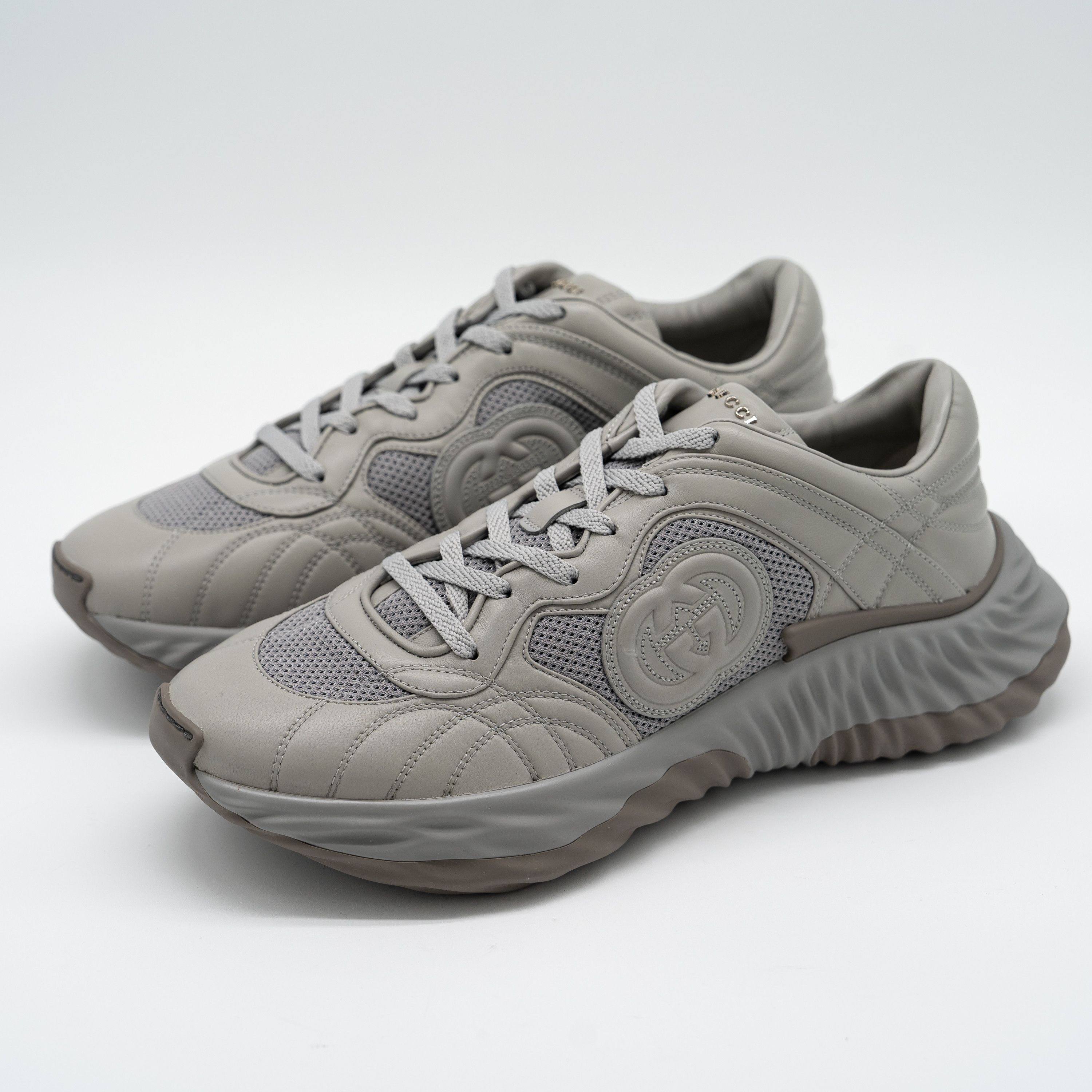 Gucci 11G 11.5 US Gucci Ripple Sneakers Grey GG Leather Size US 11.5 / EU 44-45 - 1 Thumbnail