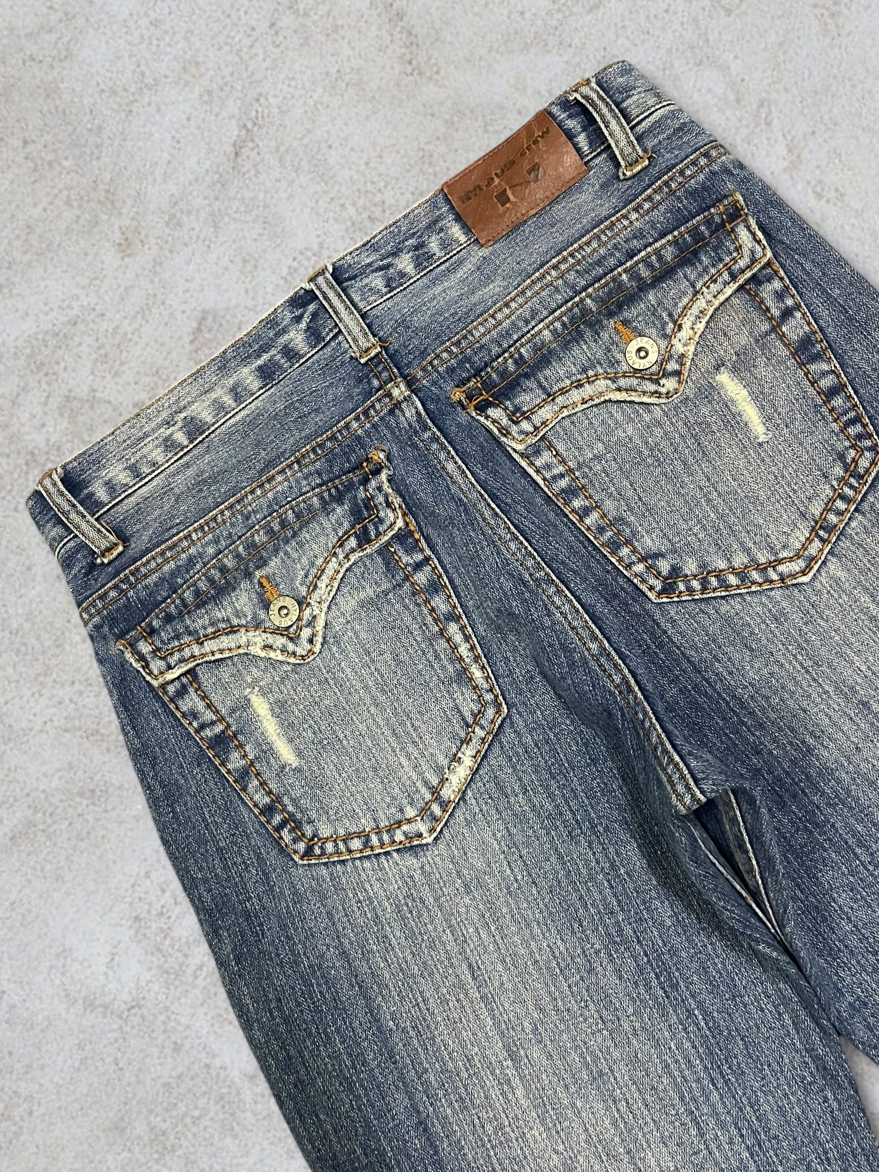 Fragment Design Vintage Nylaus Sick Frayed Blue Wash Twisted Bootcut Jeans Size US 32 / EU 48 - 8 Thumbnail