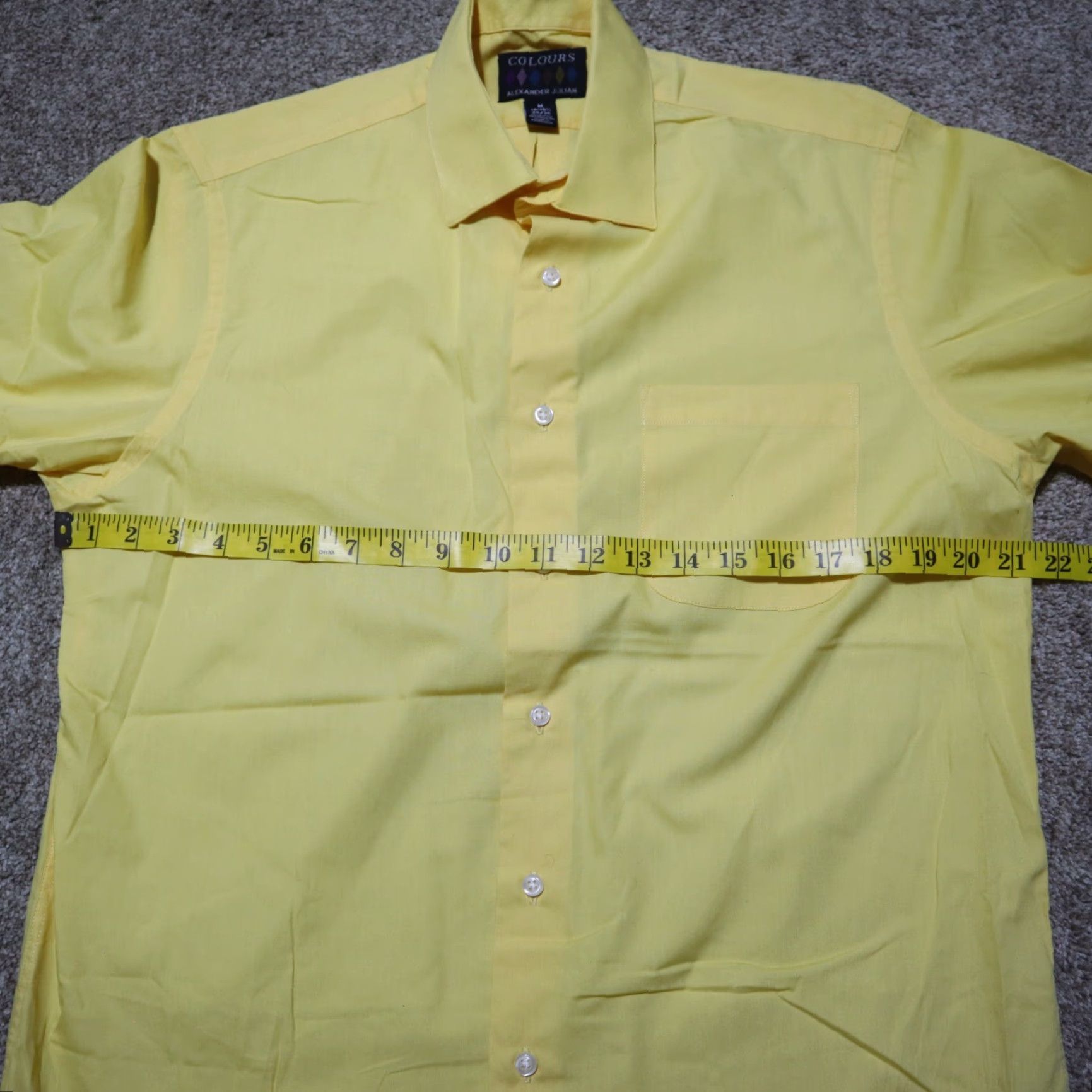 Vintage Colours Shirt Mens M Yellow Button-Down 15-15 1/2 Cotton Blend Classic Business Colourful 90s Size US M / EU 48-50 / 2 - 4 Thumbnail