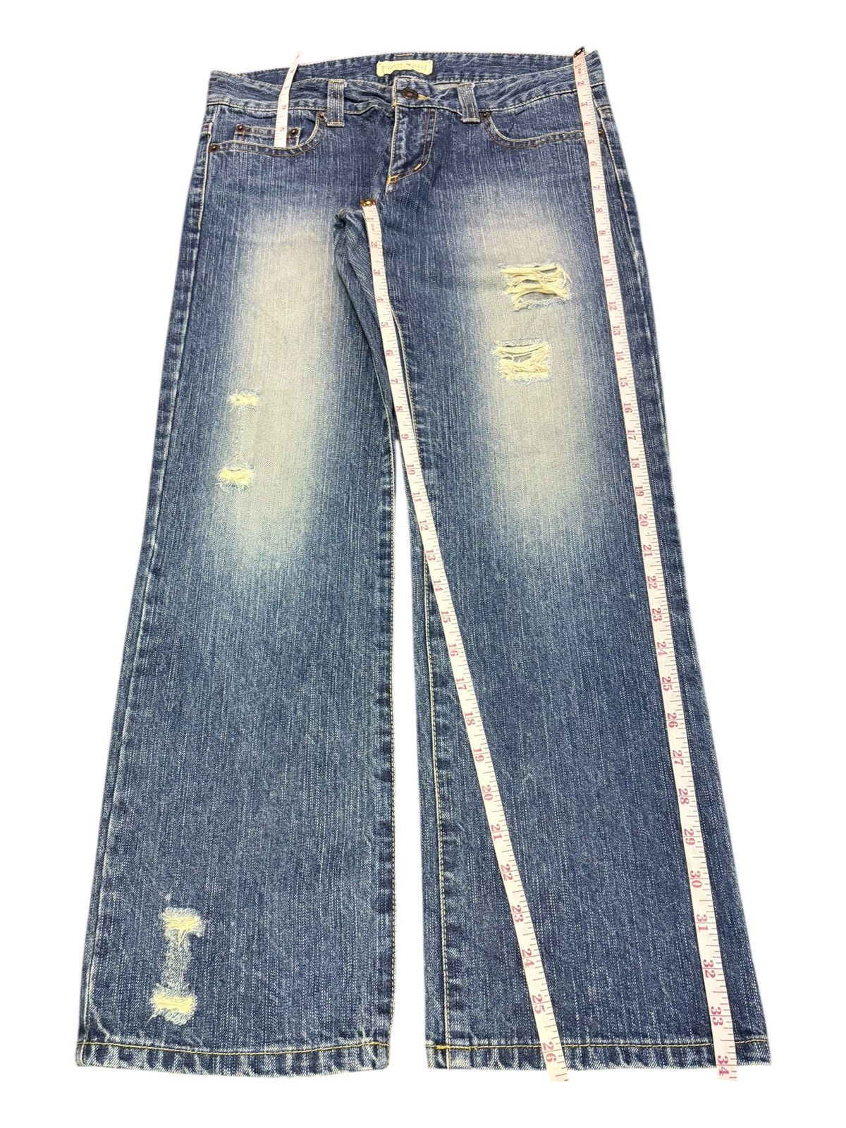 Tommy Hilfiger Vintage Tommy Girl Faded Wash Distressed Jeans Size 30" / US 8 / IT 44 - 7 Thumbnail