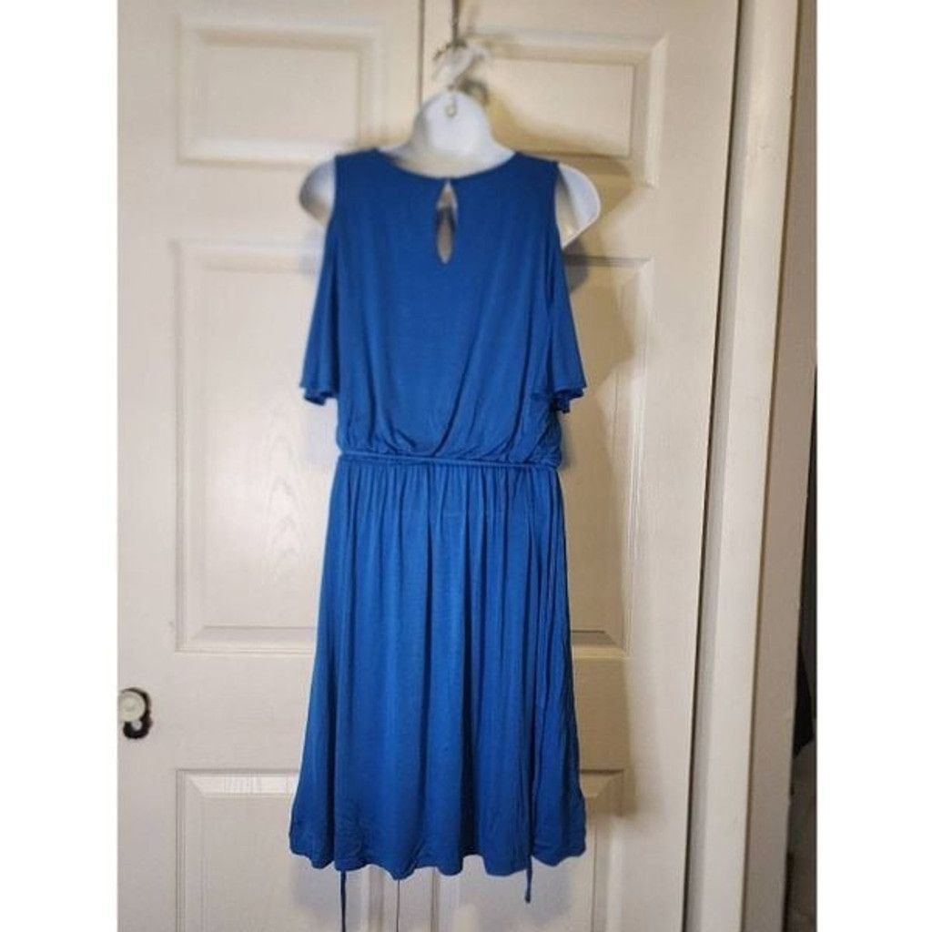 Loft Blue Cold Shoulder Dress Size XS / US 0-2 / IT 36-38 - 3 Thumbnail