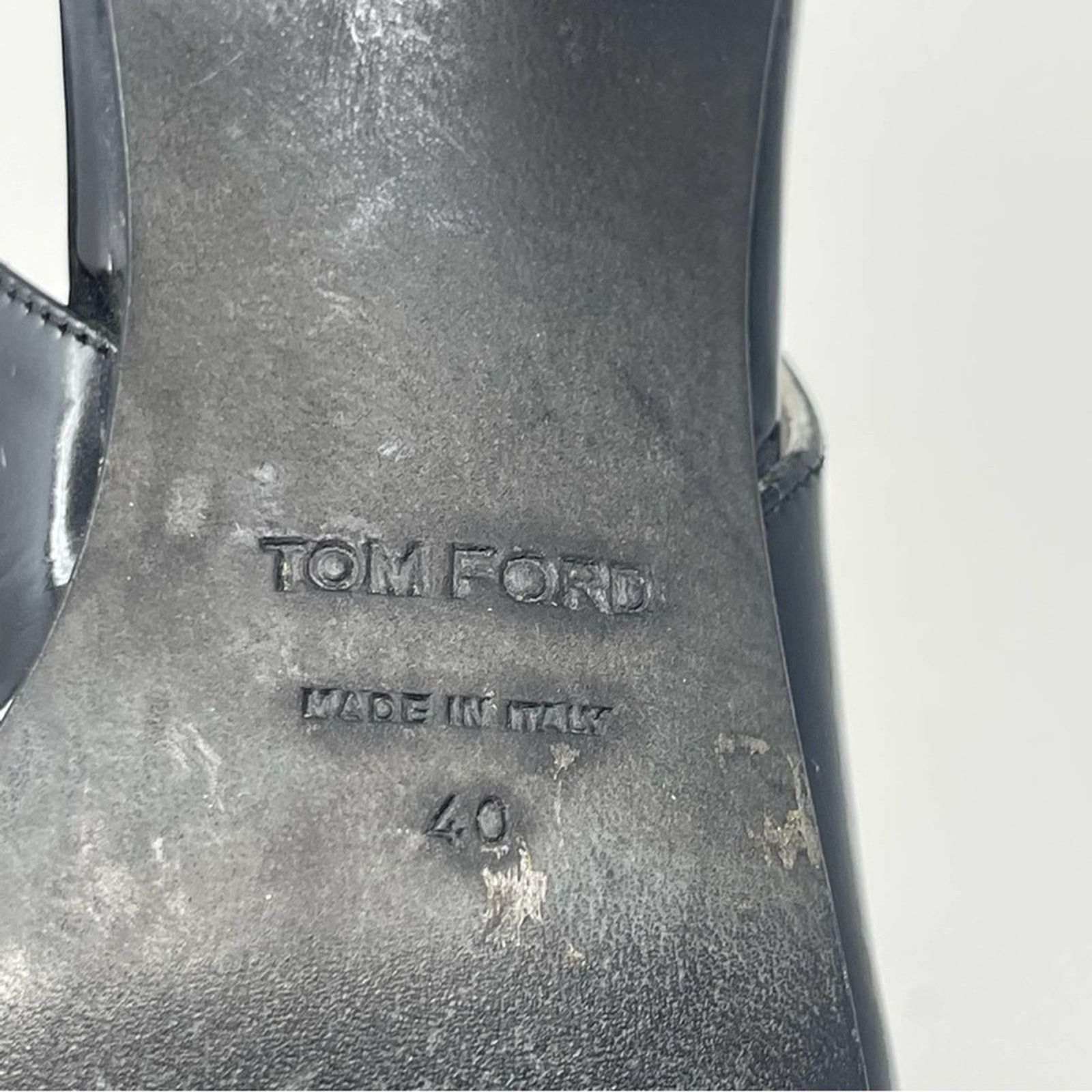 Tom Ford Tom Ford Black patent leather with bow sling back heels 40 Size US 9 / IT 39 - 8 Thumbnail