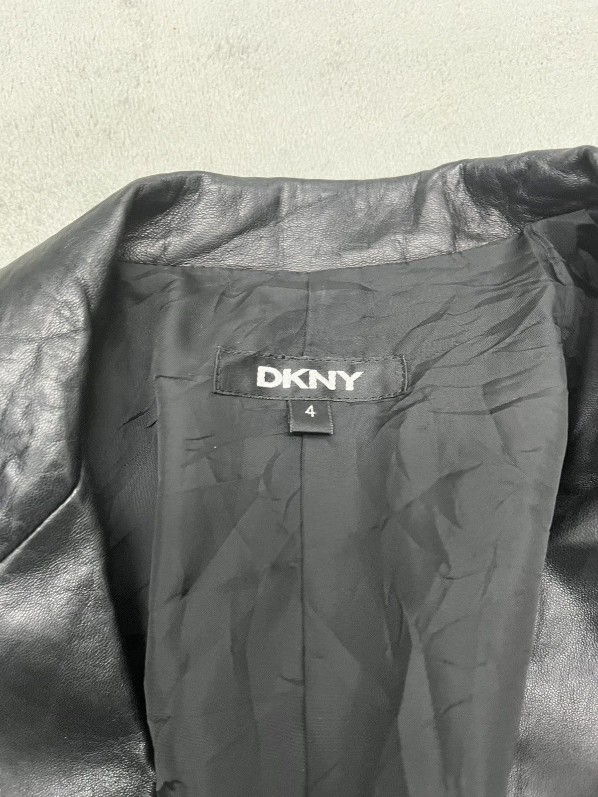 DKNY × Vintage ARCHIVE🔥DKNY LEATHER BLAZER JACKET Size S / US 4 / IT 40 - 7 Thumbnail