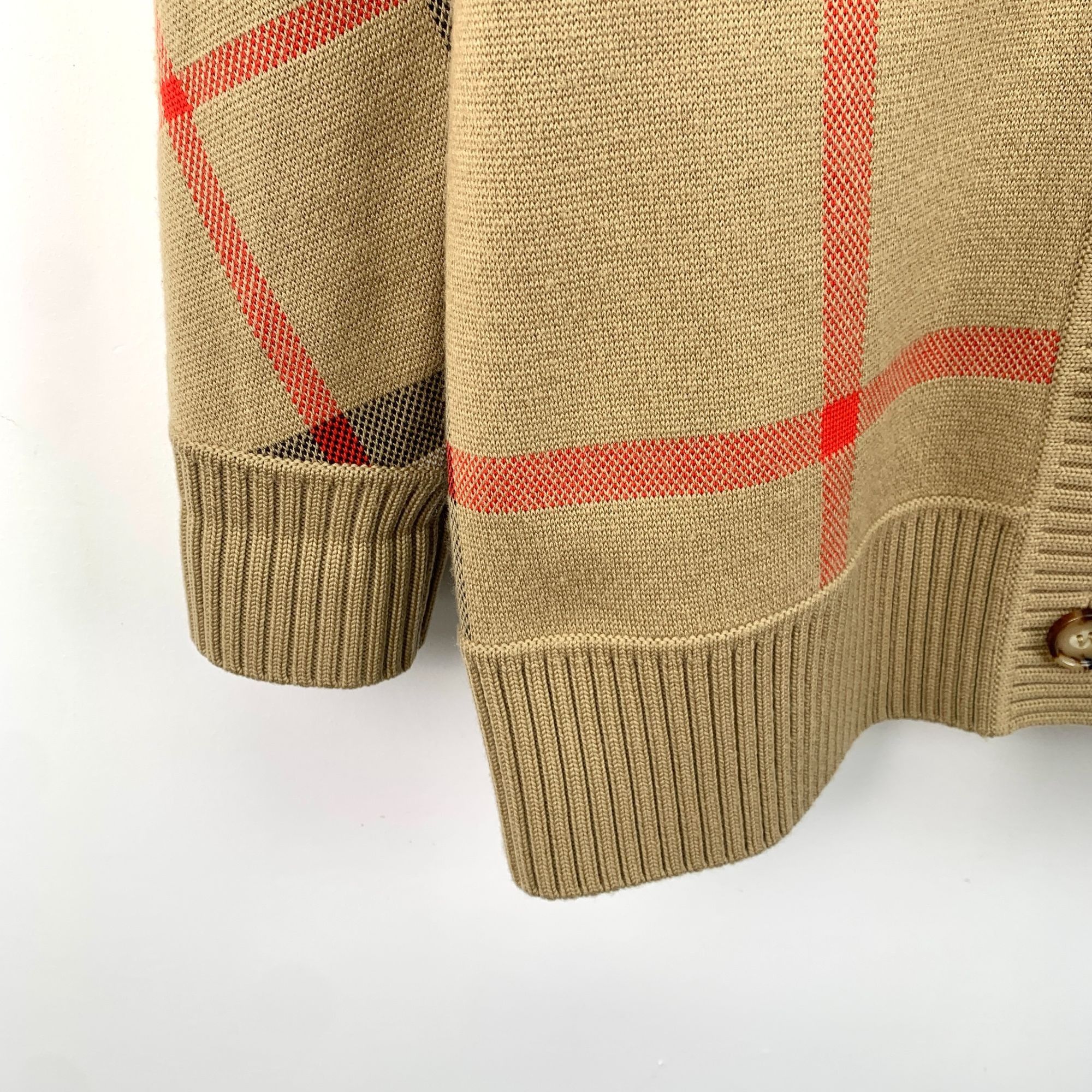 Burberry Burberry Womens Beige Checkered Wool-Blend Cardigan Sweater Size S / US 4 / IT 40 - 4 Thumbnail