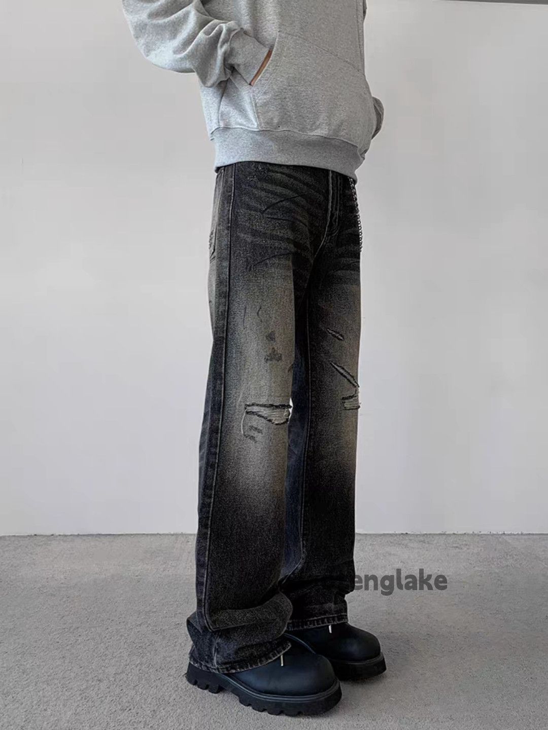 Jean Ltx vintage washed faded loose baggy ripped jeans Size US 28 / EU 44 - 6 Thumbnail