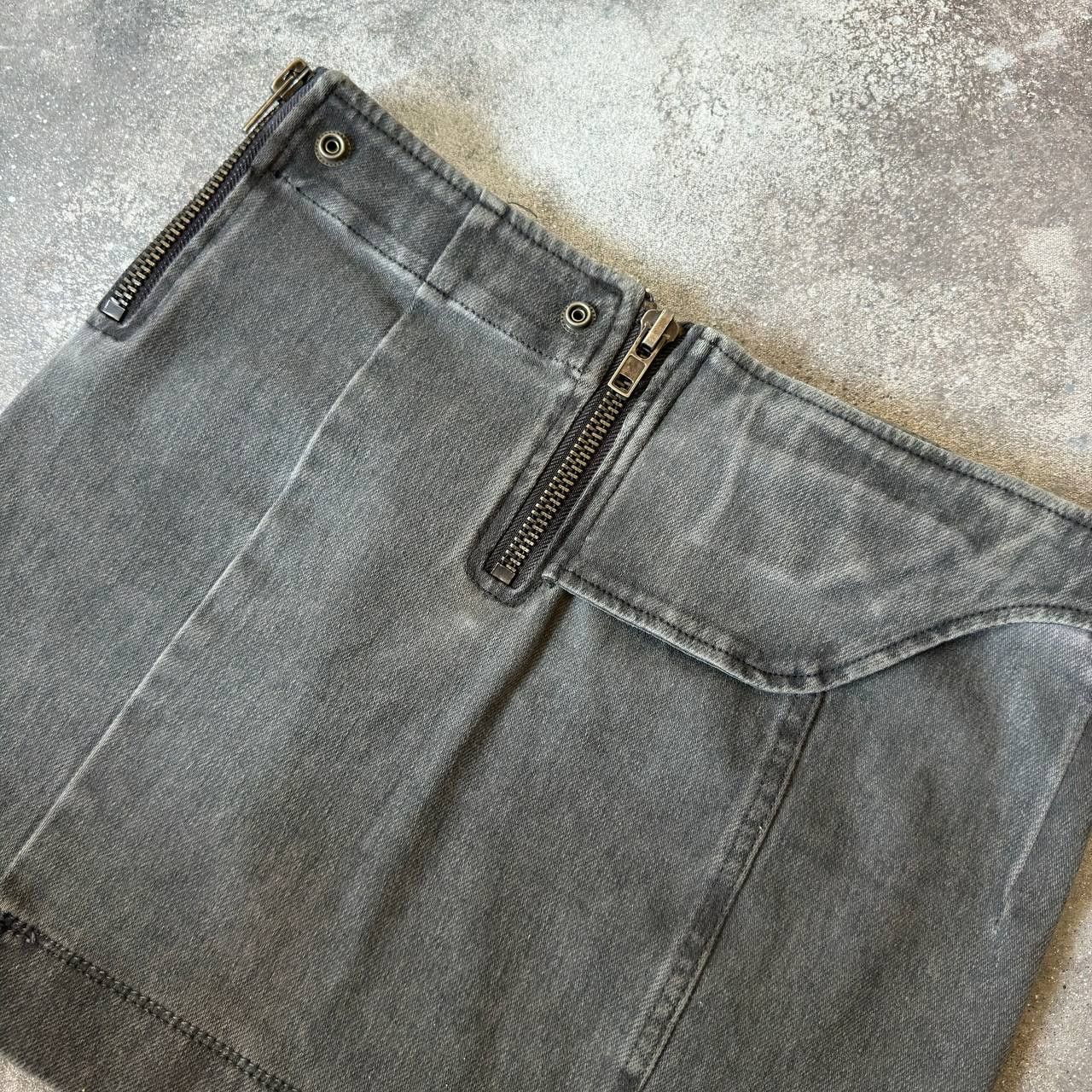 Diesel Diesel Gothic Washed Grey Mini Skirt Size 29" - 5 Thumbnail